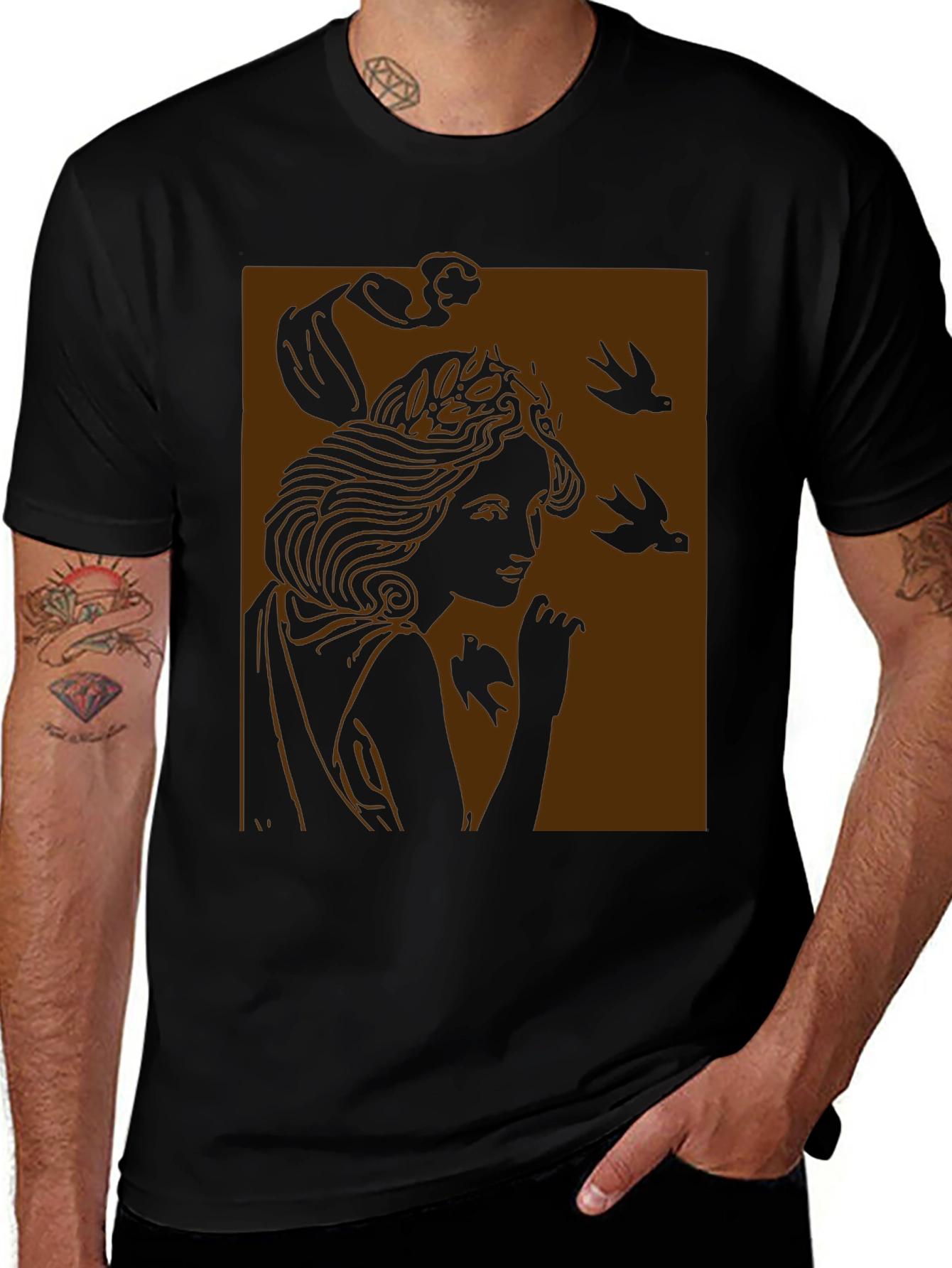Art Nouveau Graphic Tee - Black Unisex T-Shirt