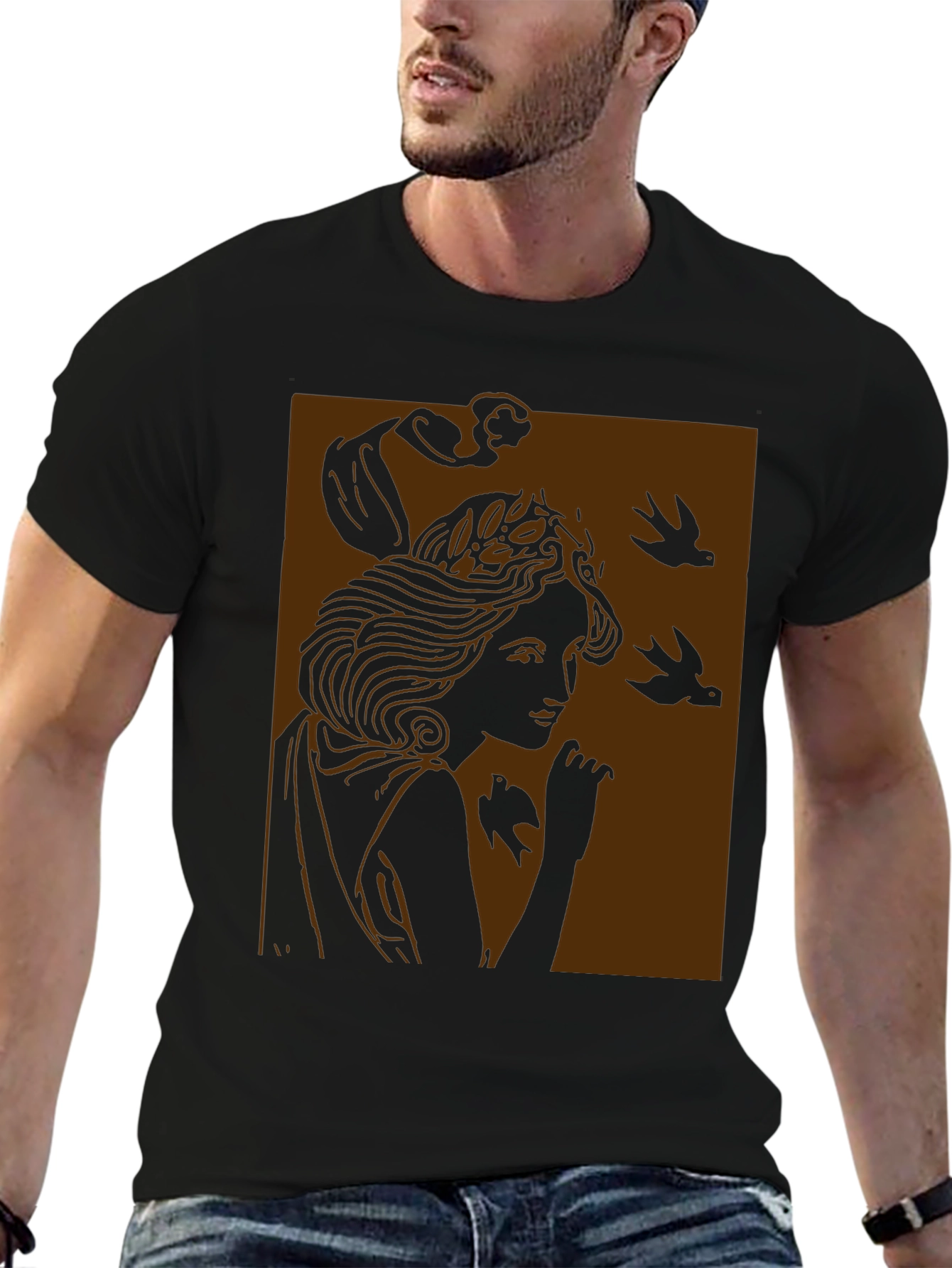 Art Nouveau Graphic Tee - Black Unisex T-Shirt