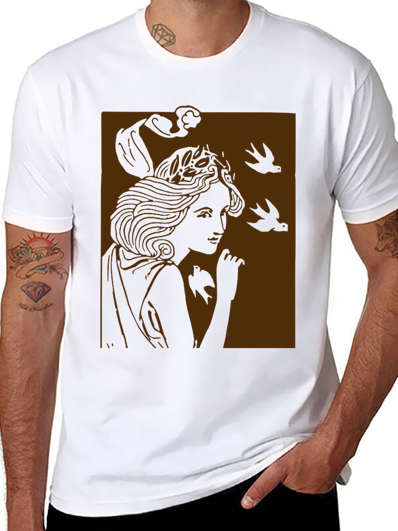 Art Nouveau Graphic Tee - Black Unisex T-Shirt
