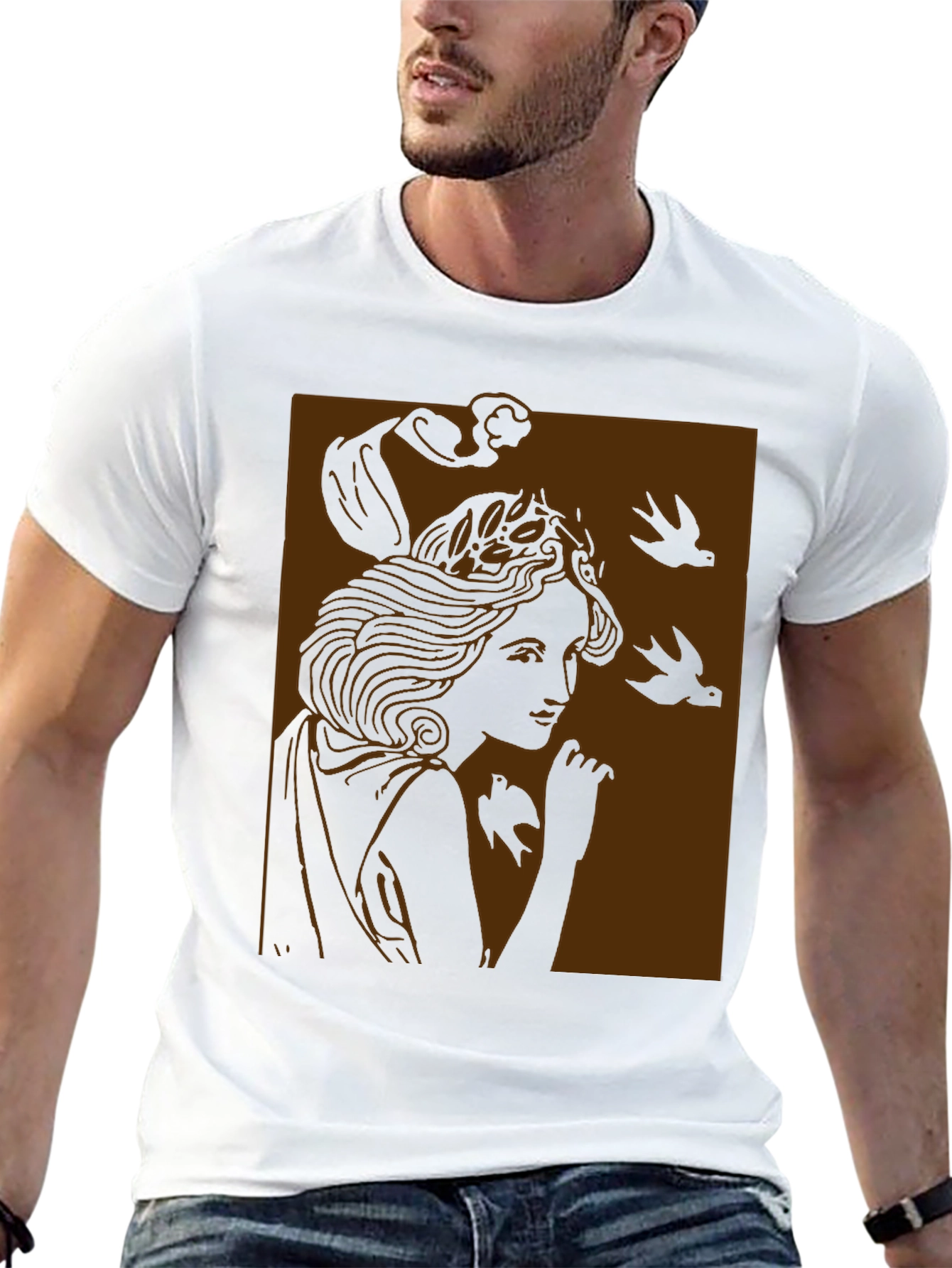 Art Nouveau Graphic Tee - Black Unisex T-Shirt
