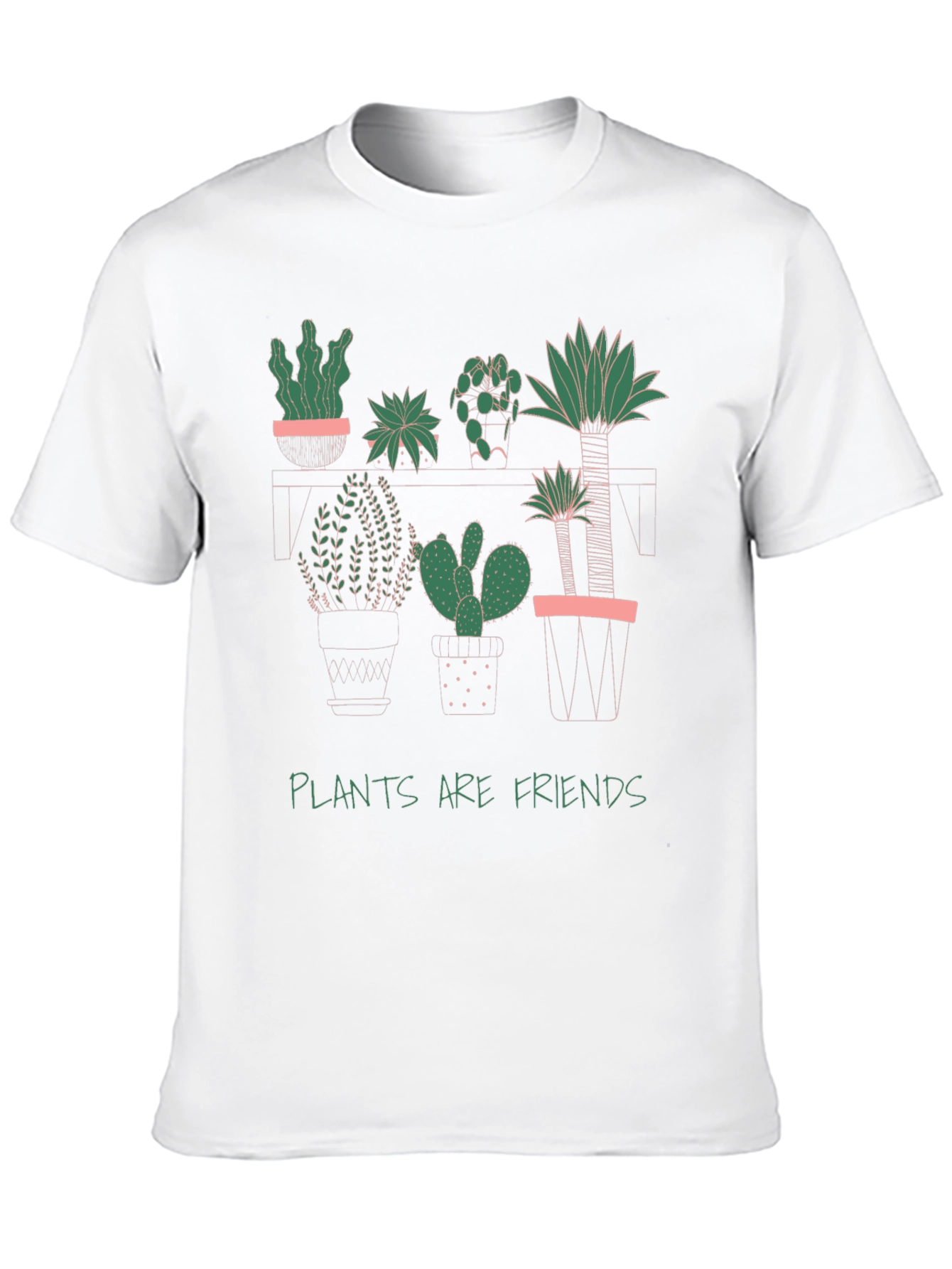 Plants Are Friends Graphic Tee - Black Cotton T-Shirt