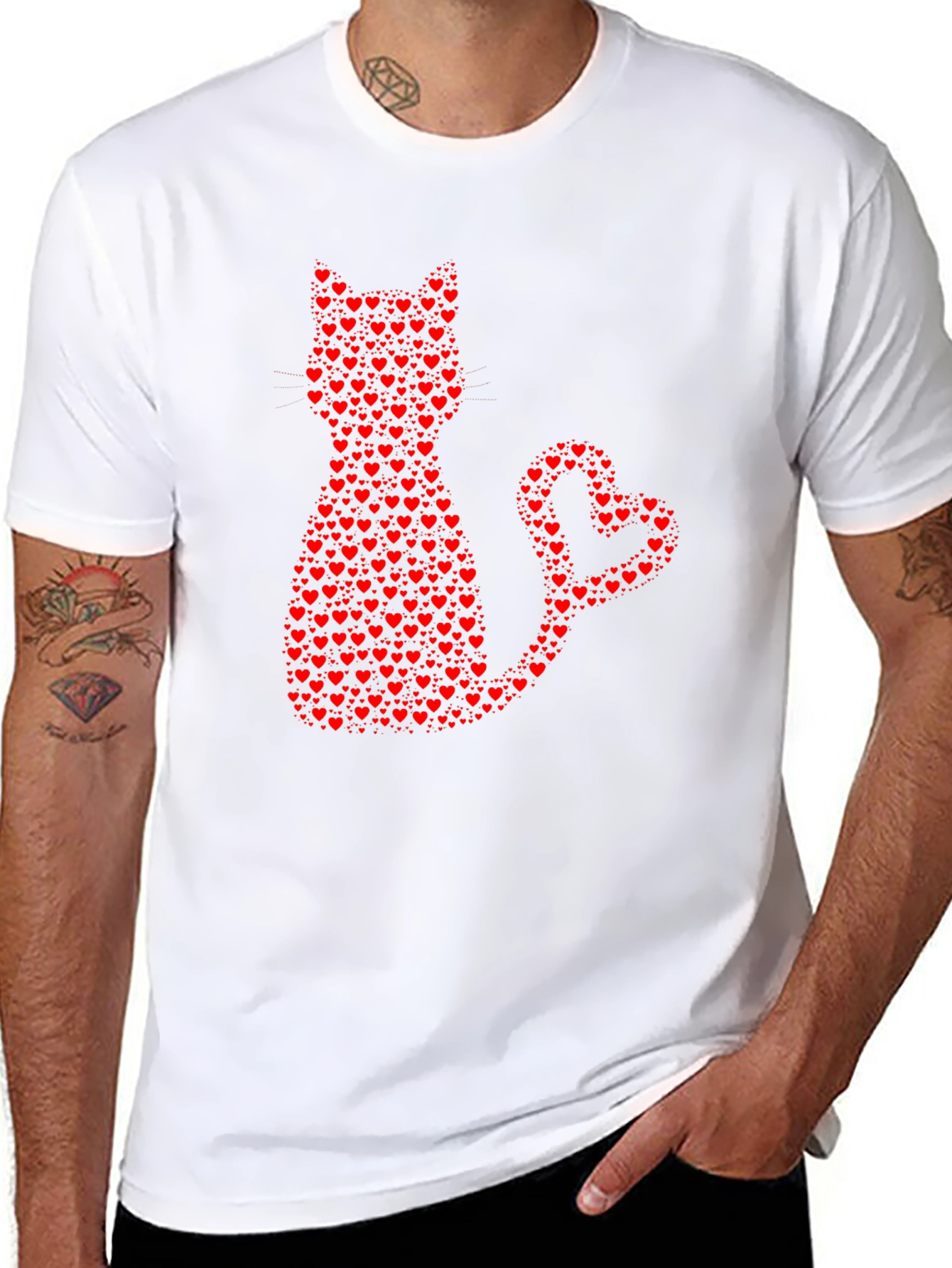 Cat Heart Valentine T-Shirt