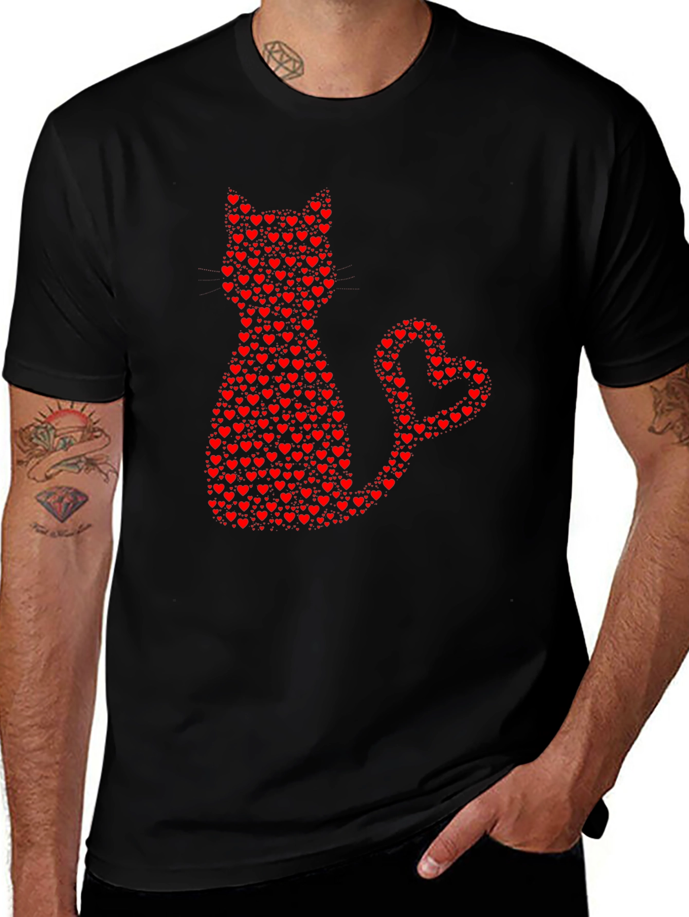 Cat Heart Valentine T-Shirt