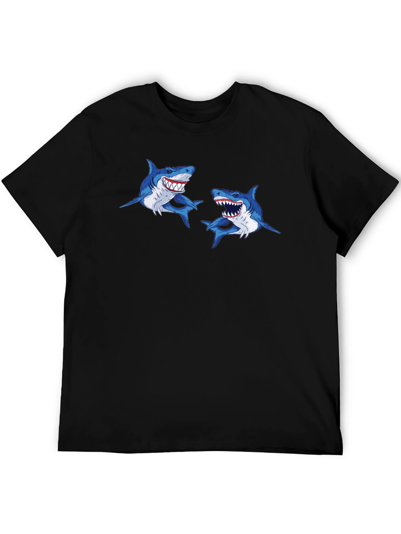 Shark Attack T-Shirt - Mens Black Graphic Tee