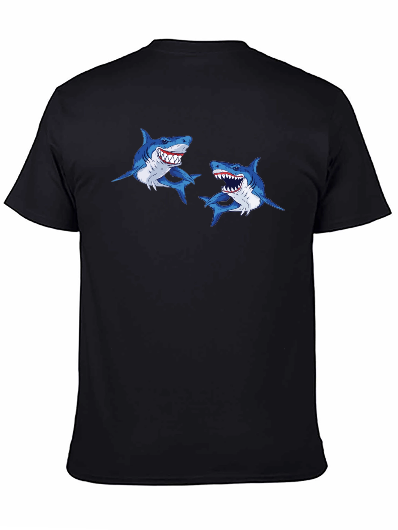 Shark Attack T-Shirt - Mens Black Graphic Tee