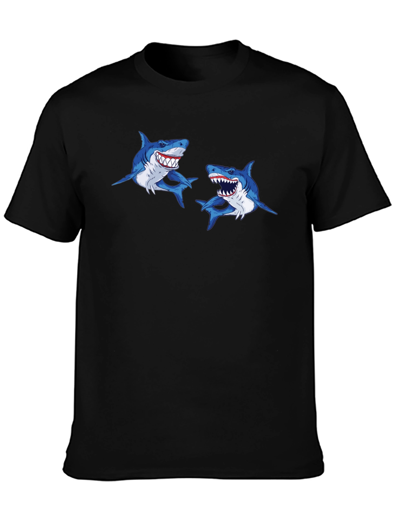 Shark Attack T-Shirt - Mens Black Graphic Tee