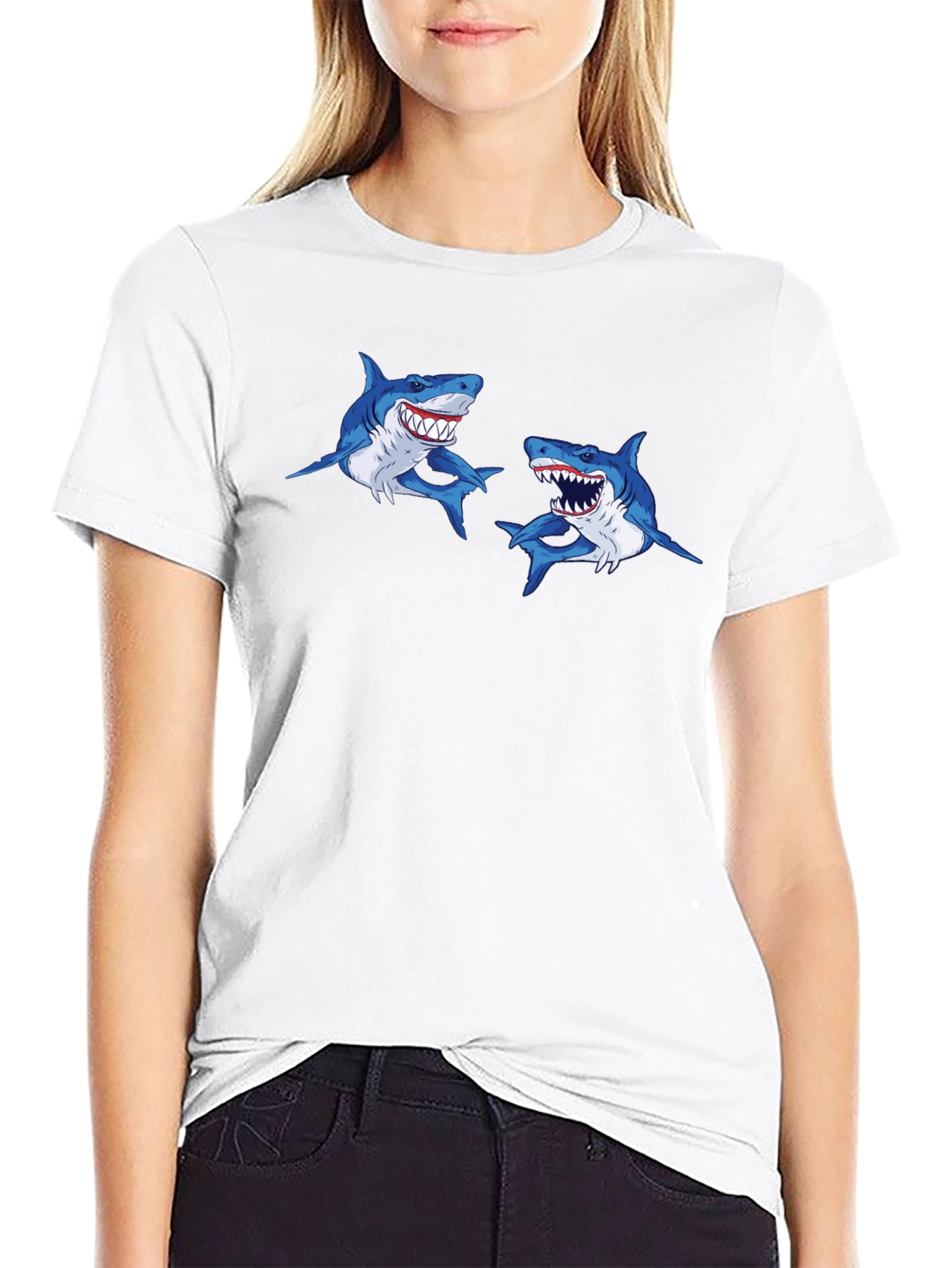 Shark Attack T-Shirt - Mens Black Graphic Tee
