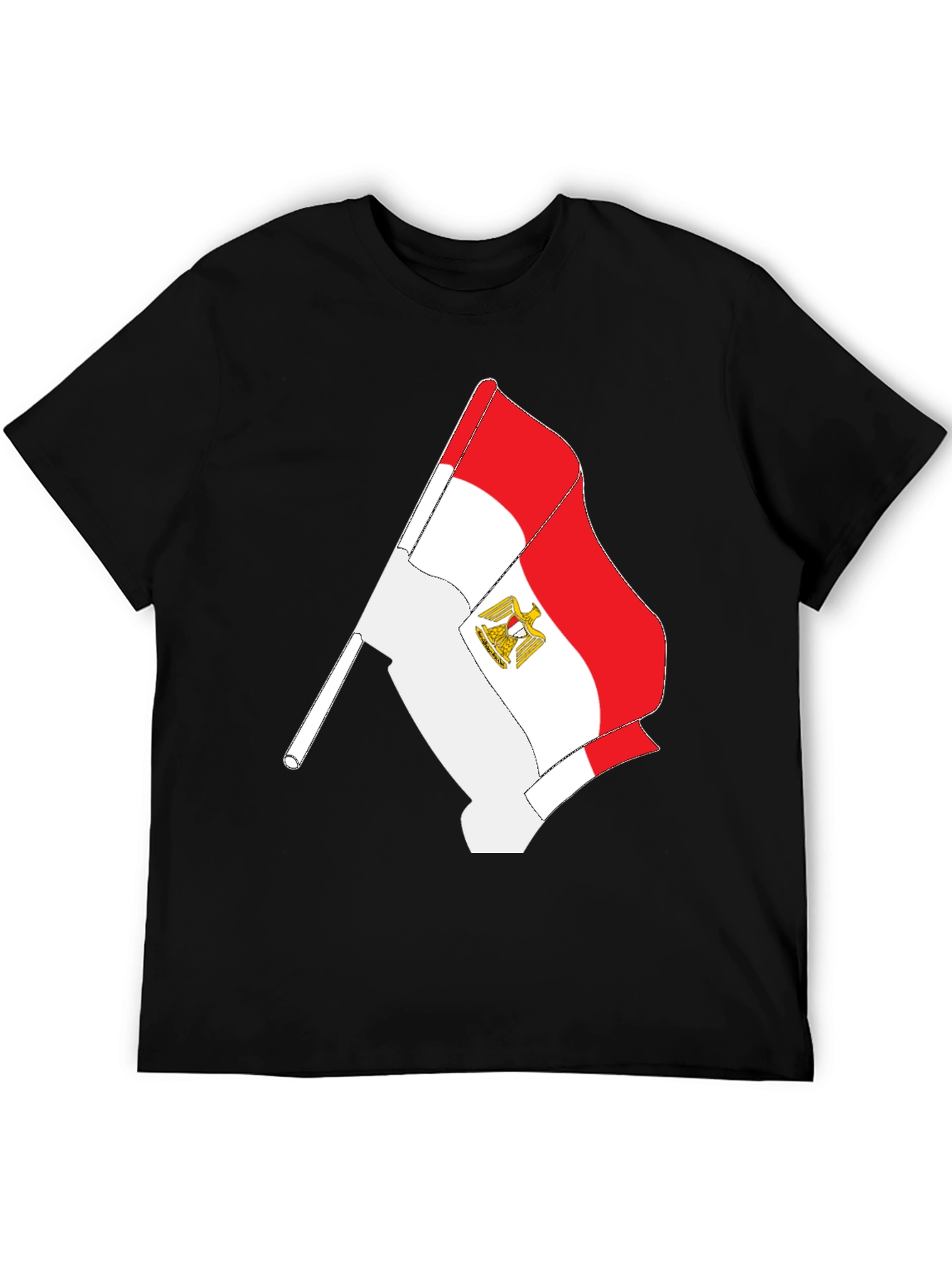 Egyptian Flag Graphic Tee - Black Cotton T-Shirt