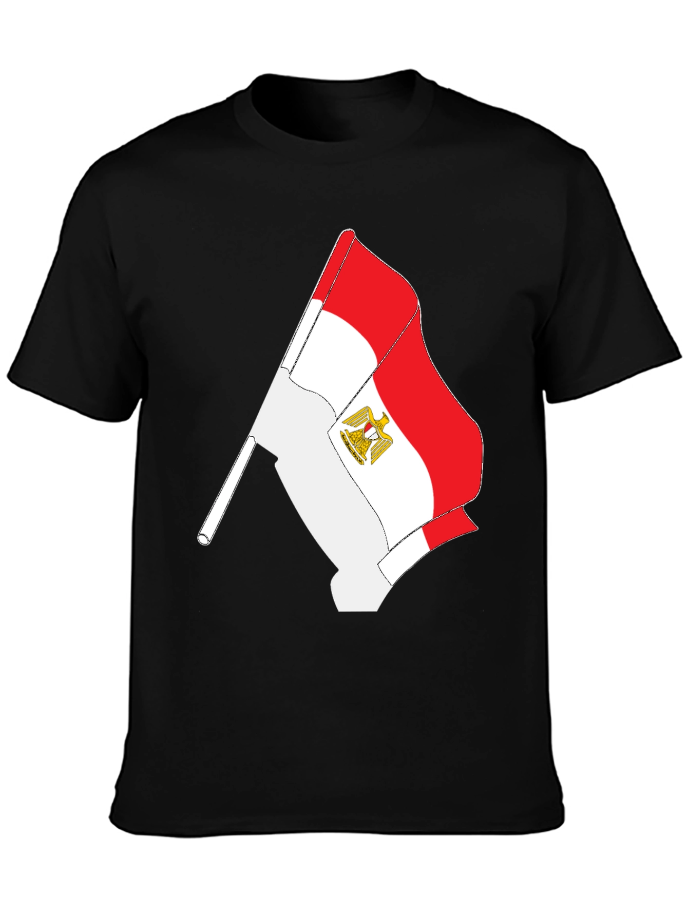 Egyptian Flag Graphic Tee - Black Cotton T-Shirt