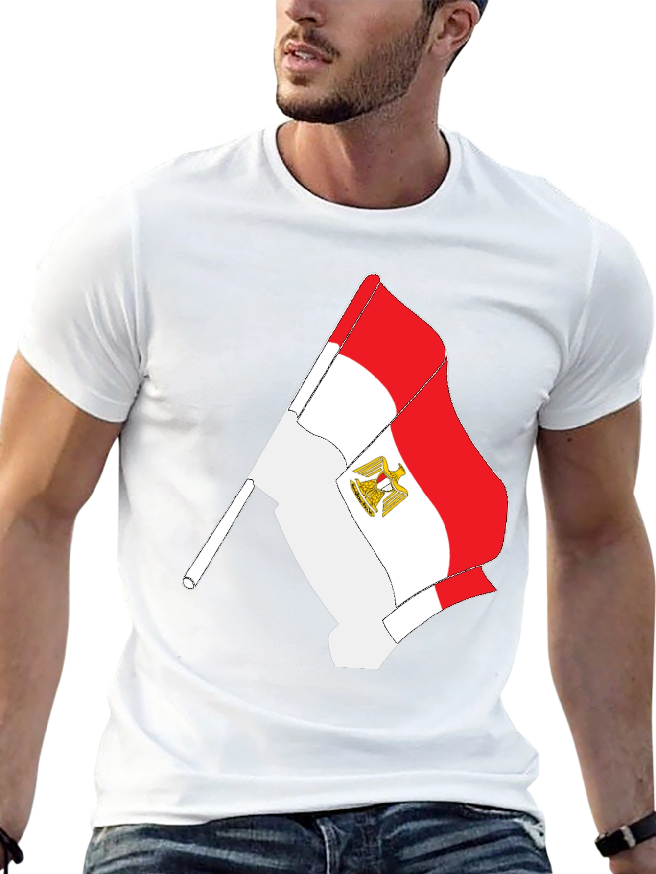 Egyptian Flag Graphic Tee - Black Cotton T-Shirt