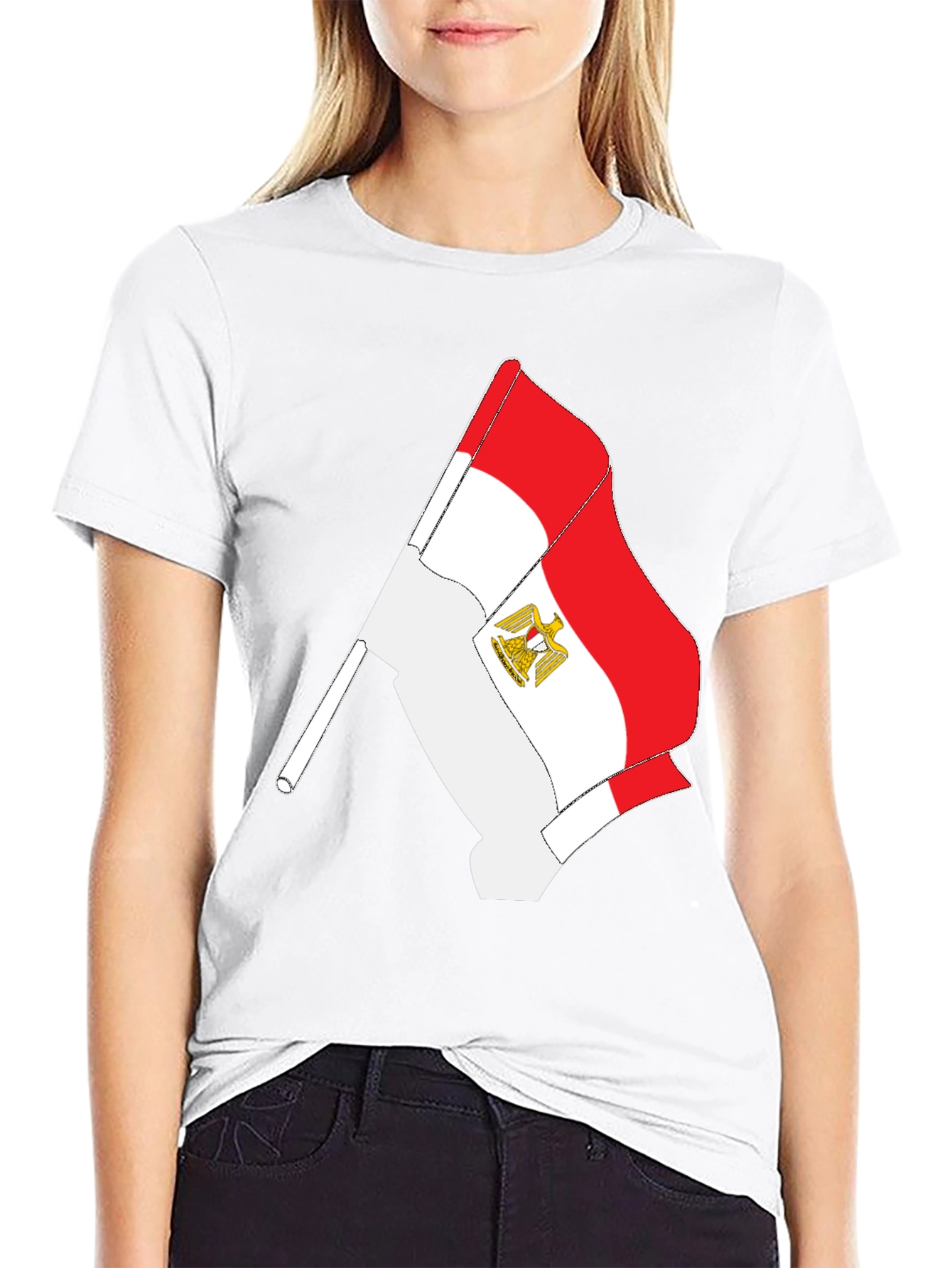 Egyptian Flag Graphic Tee - Black Cotton T-Shirt