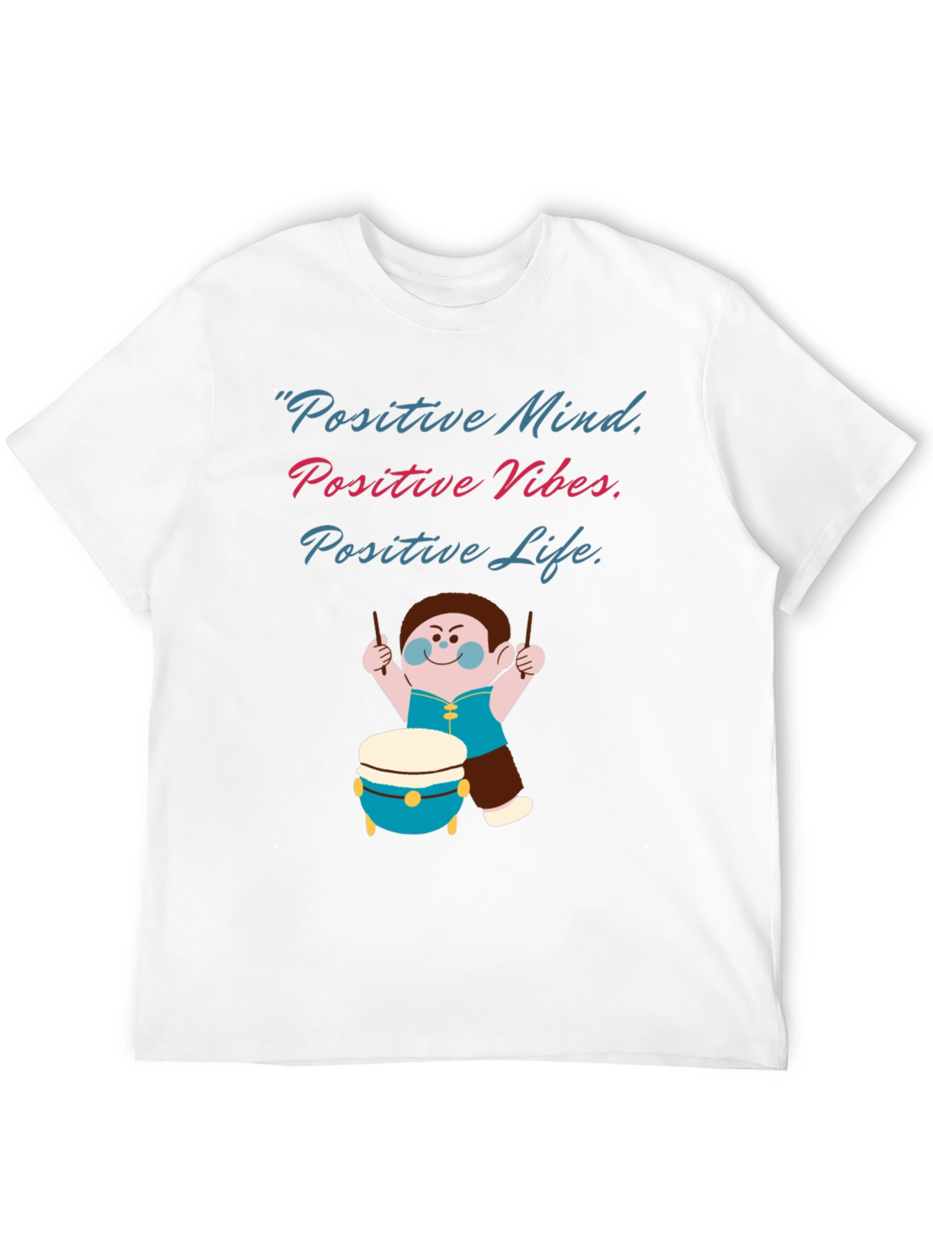 Positive Vibes Graphic Tee - Black Crew Neck T-Shirt