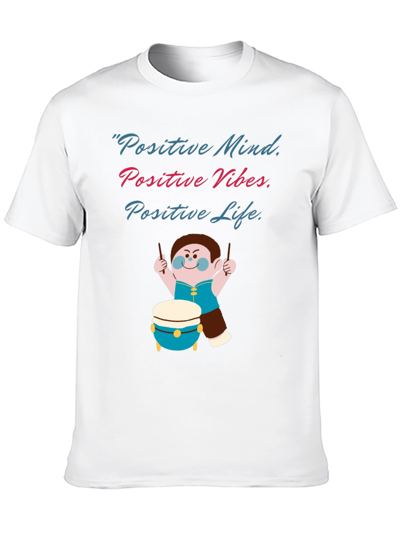 Positive Vibes Graphic Tee - Black Crew Neck T-Shirt