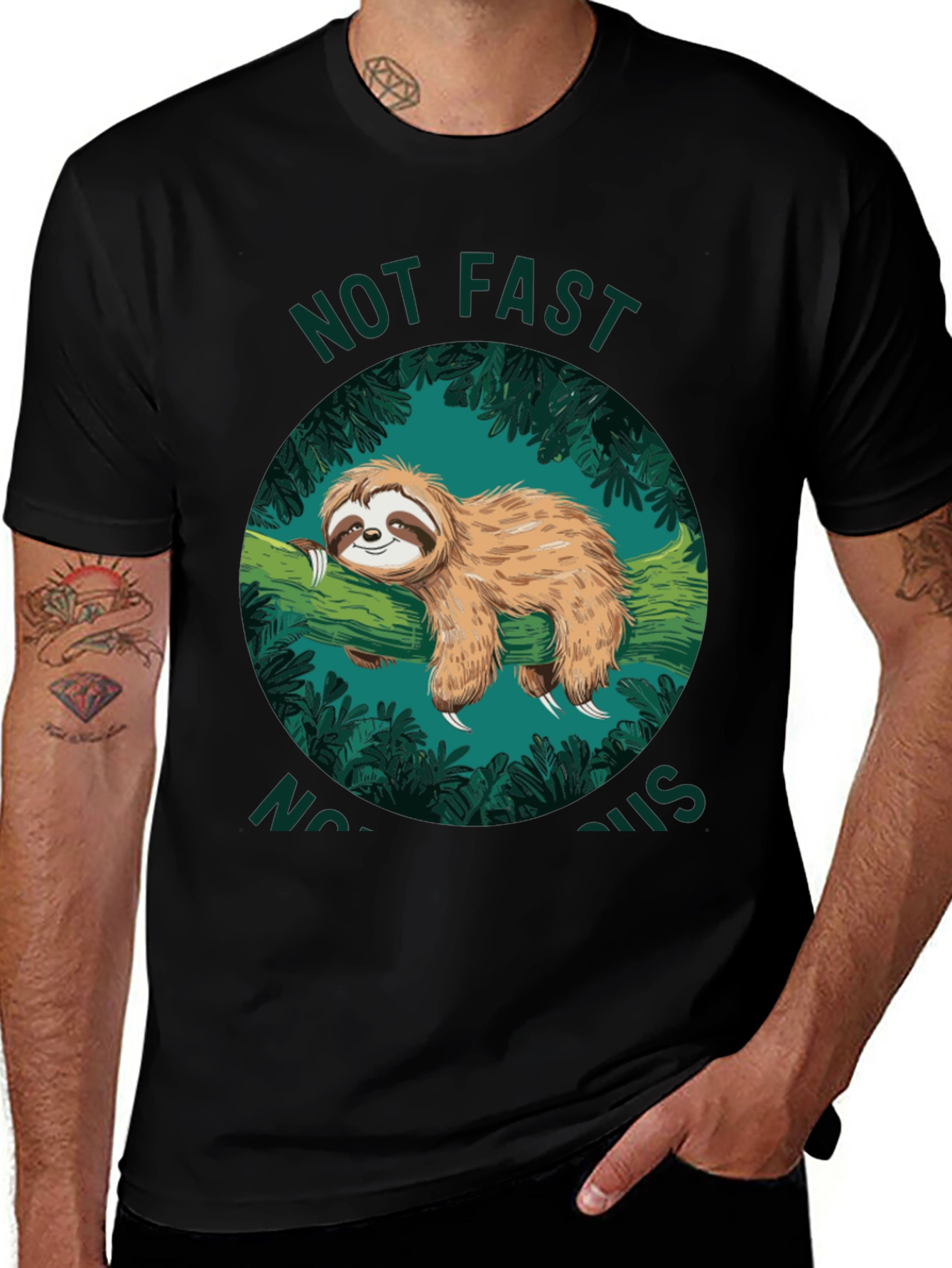 Not Fast Not Furious Sloth Graphic T-Shirt