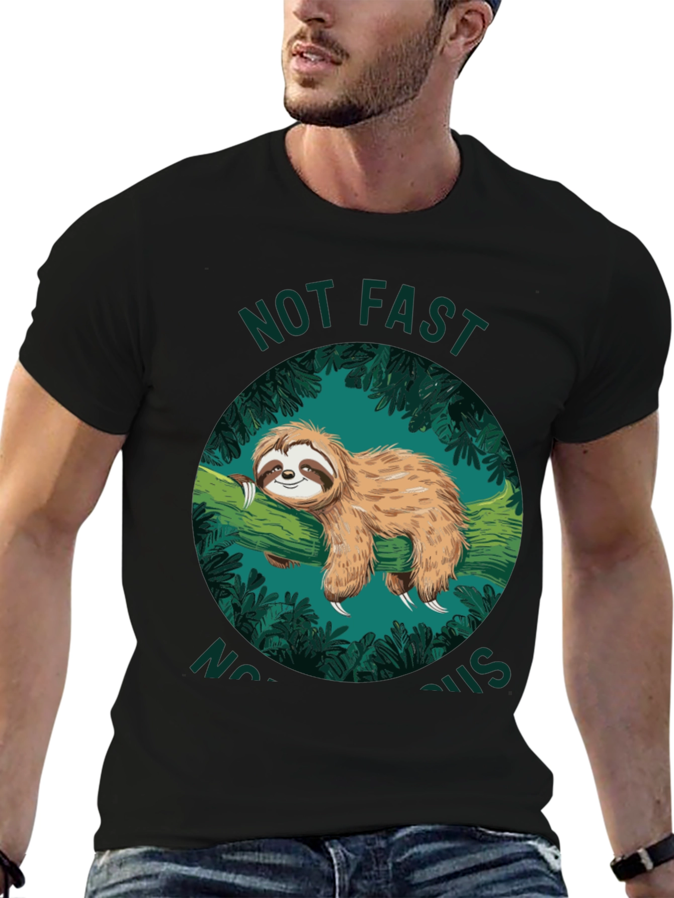 Not Fast Not Furious Sloth Graphic T-Shirt