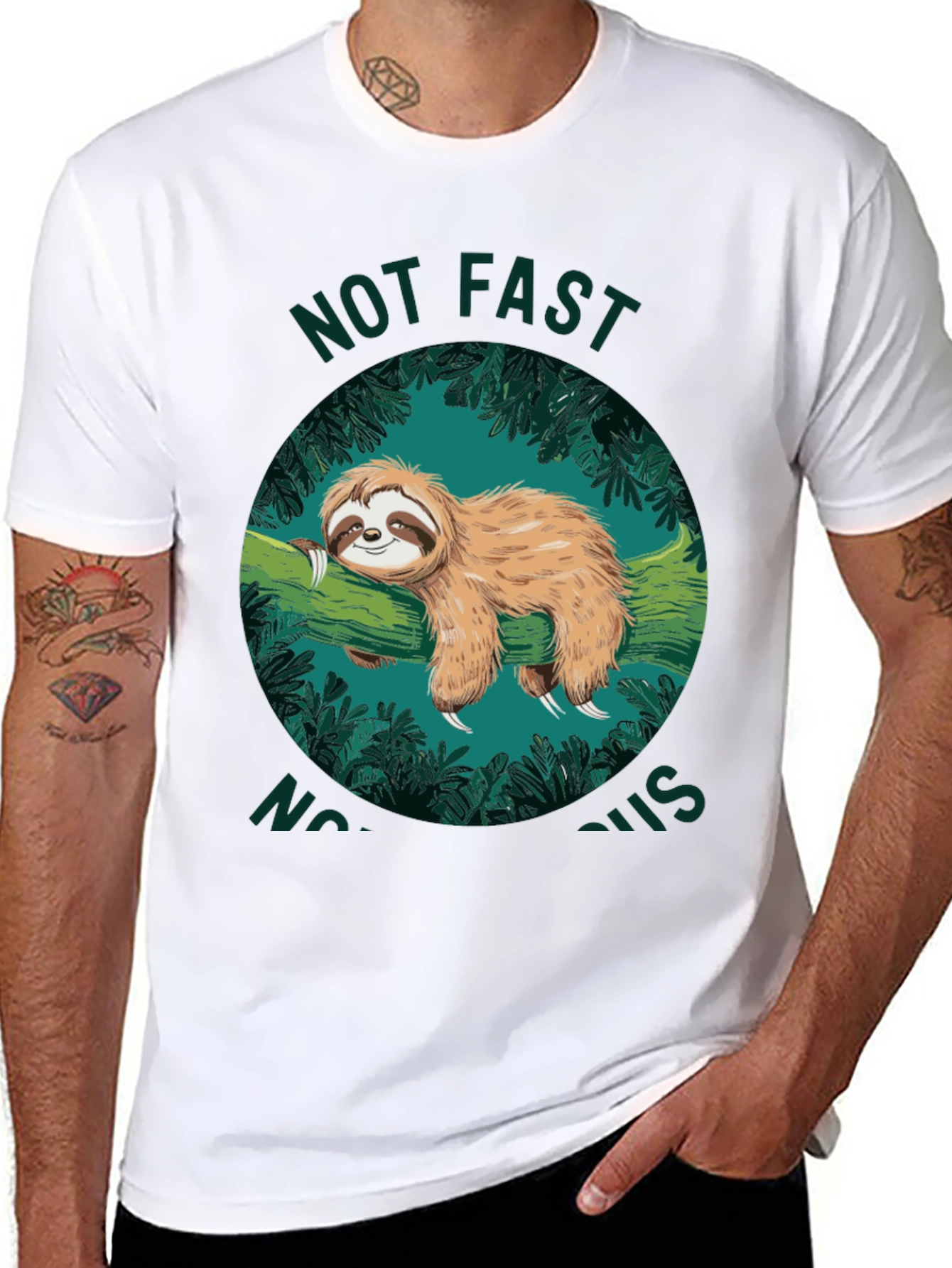Not Fast Not Furious Sloth Graphic T-Shirt