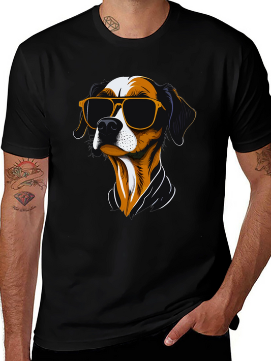 Cool Dog Graphic T-Shirt - Mens Black Tee
