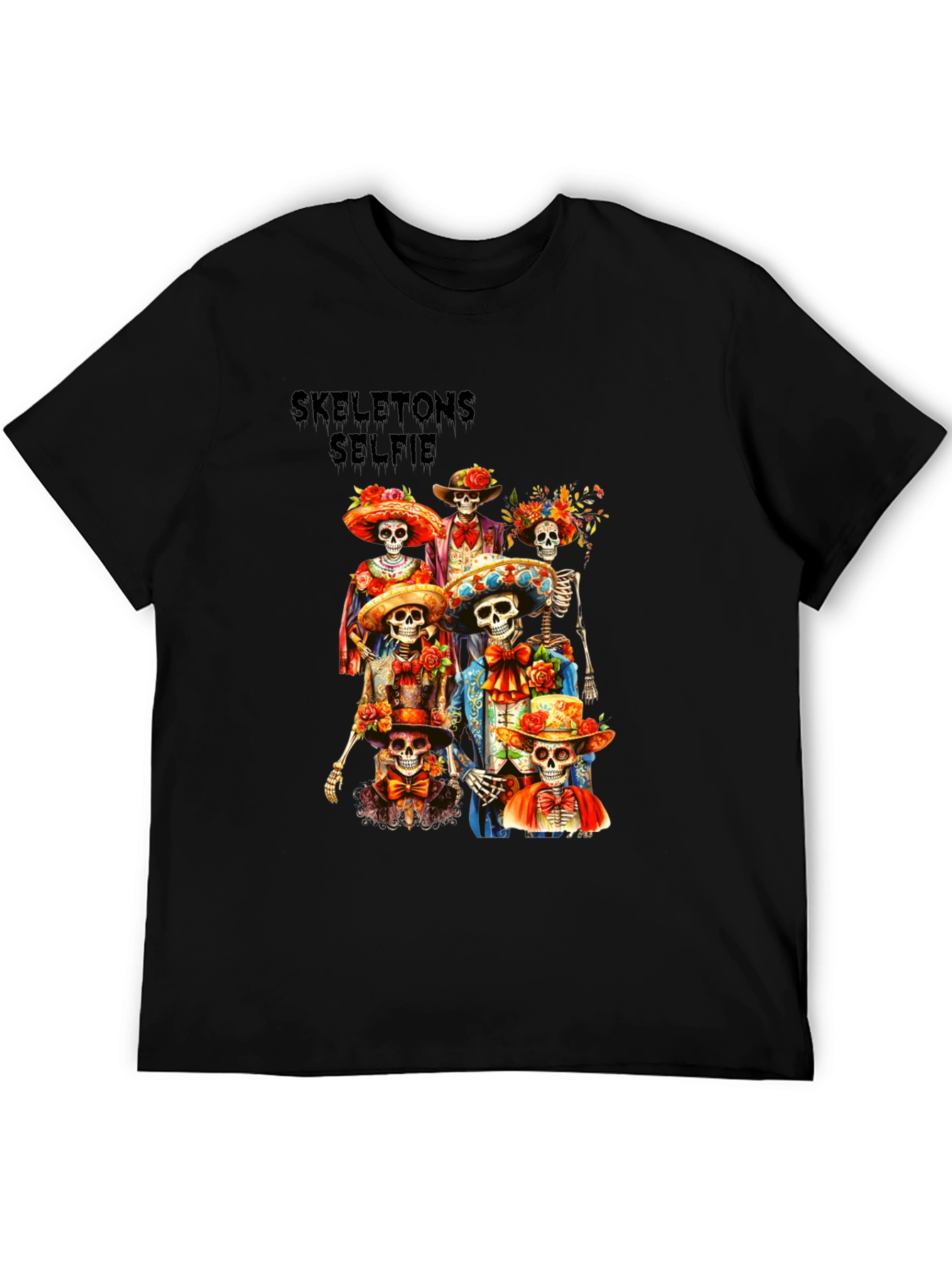 Skeletons Selfie Graphic T-Shirt