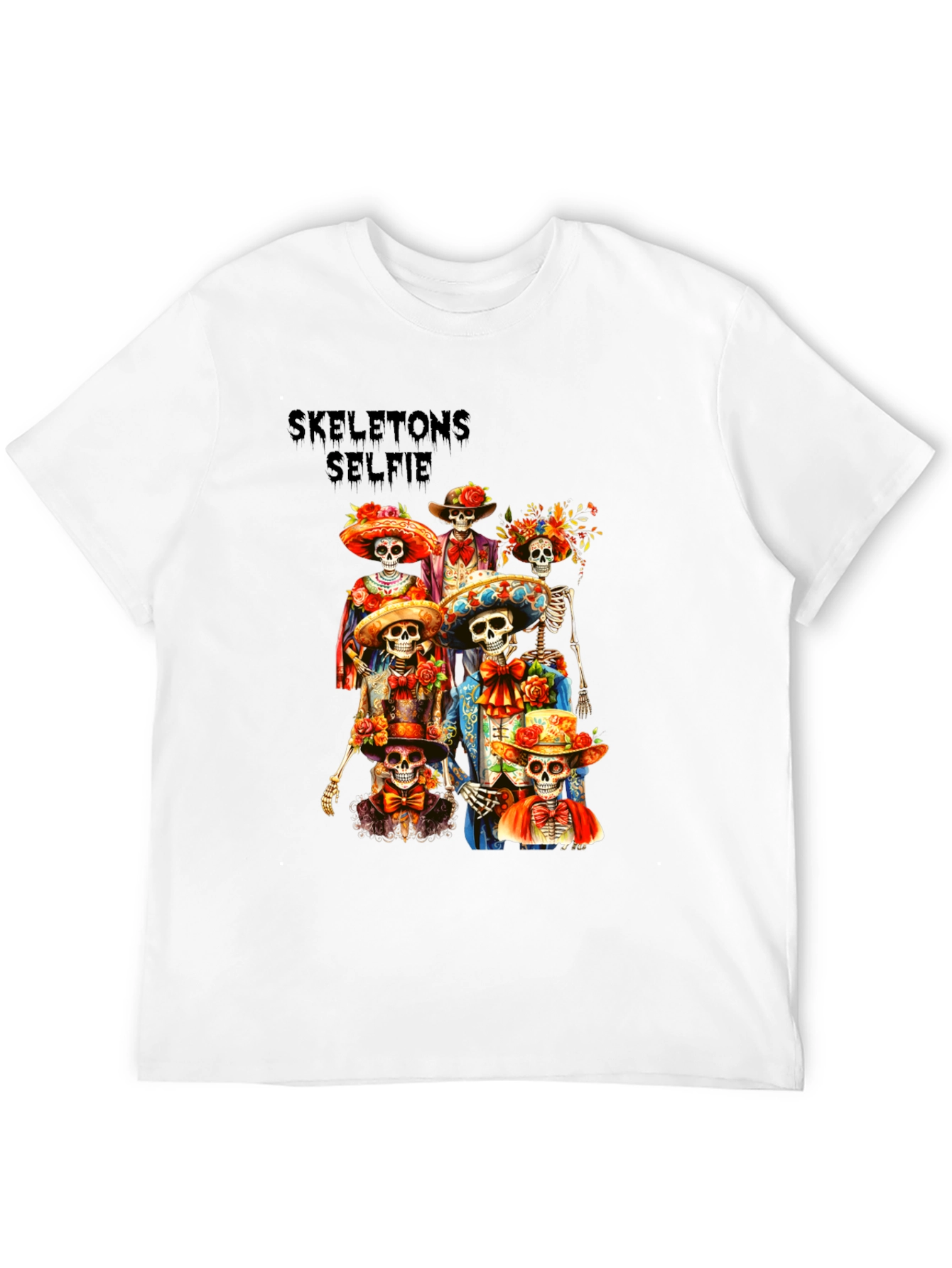 Skeletons Selfie Graphic T-Shirt