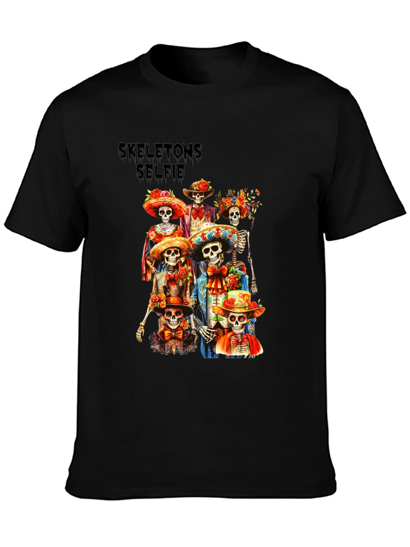 Skeletons Selfie Graphic T-Shirt