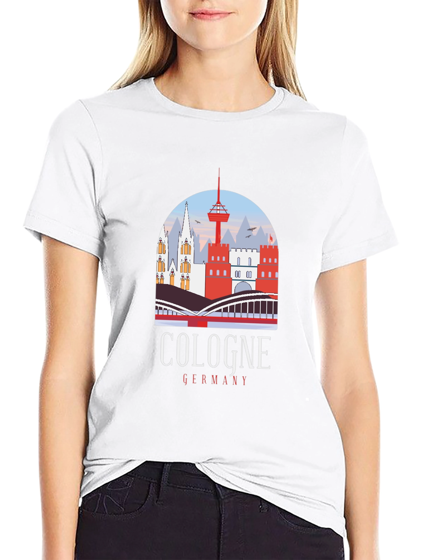 Cologne Germany Graphic Tee - Black Cotton T-Shirt