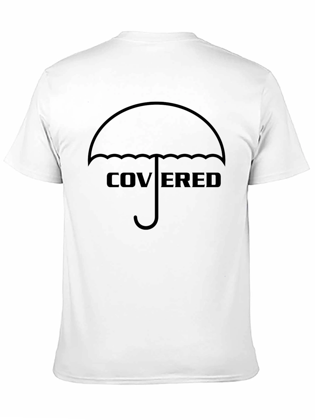 Covered Umbrella Graphic T-Shirt - Stylish Black Tee