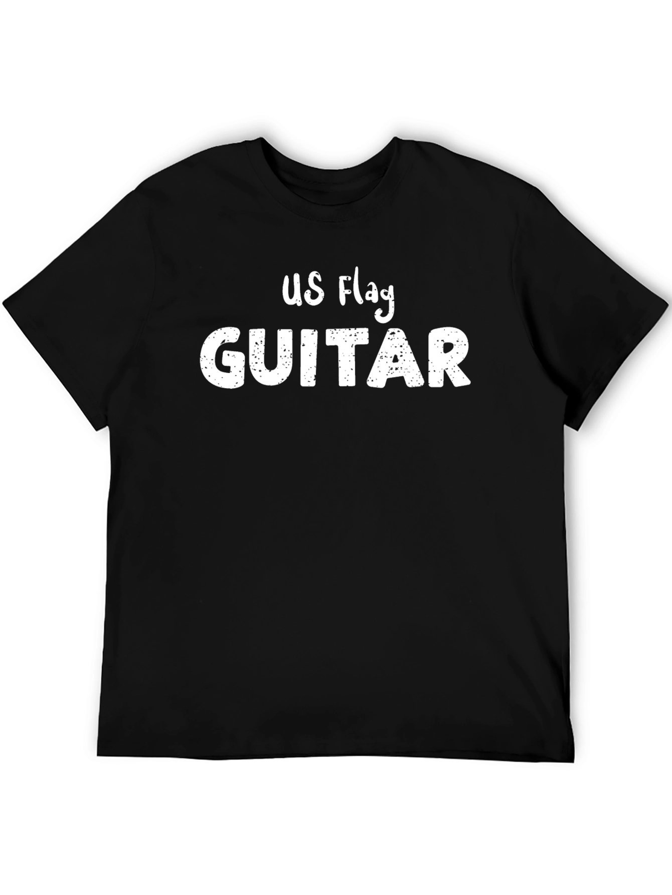 US Flag Guitar Graphic Black T-Shirt