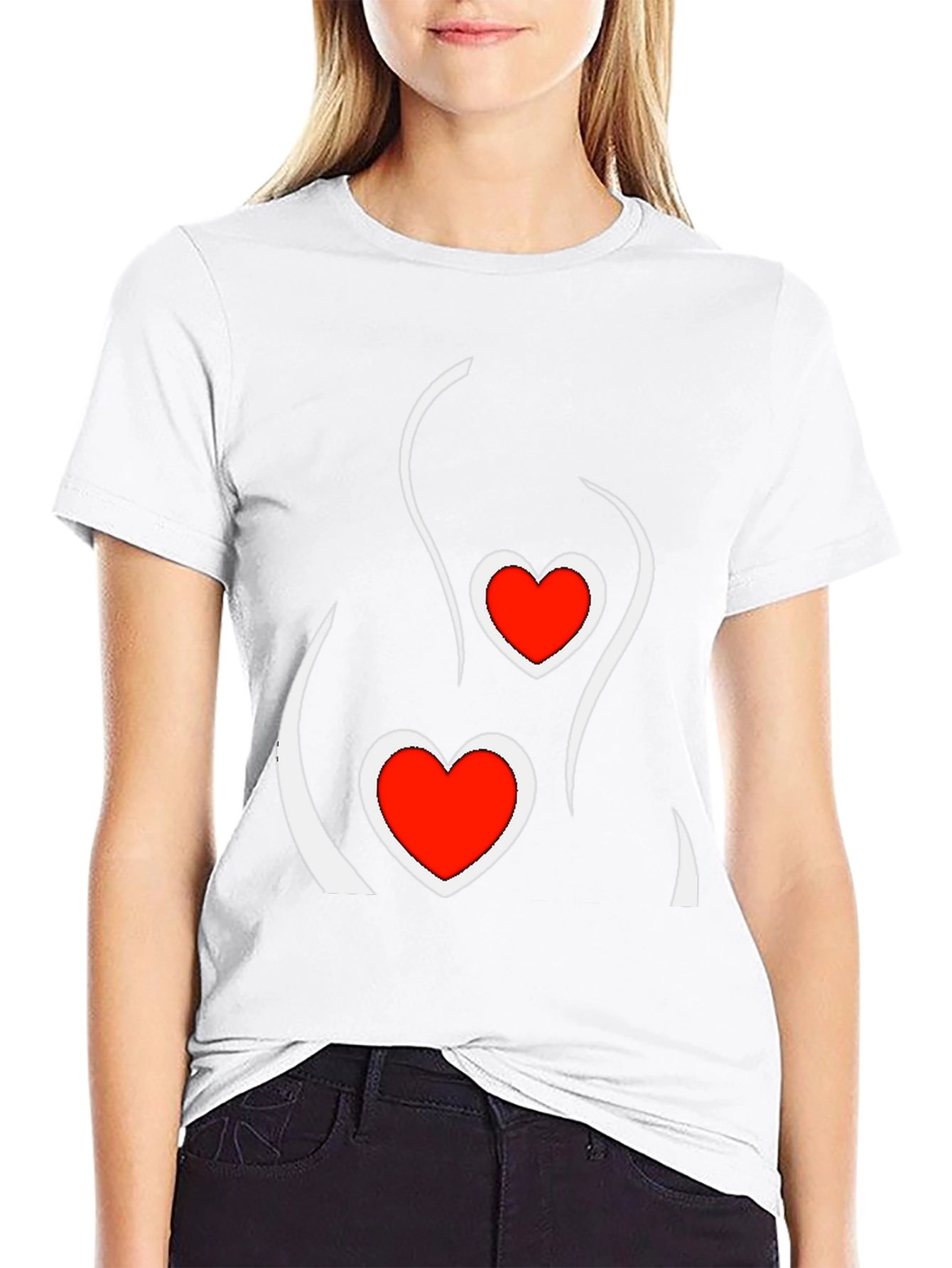 Heart Silhouette Graphic Tee - Modern Love Shirt