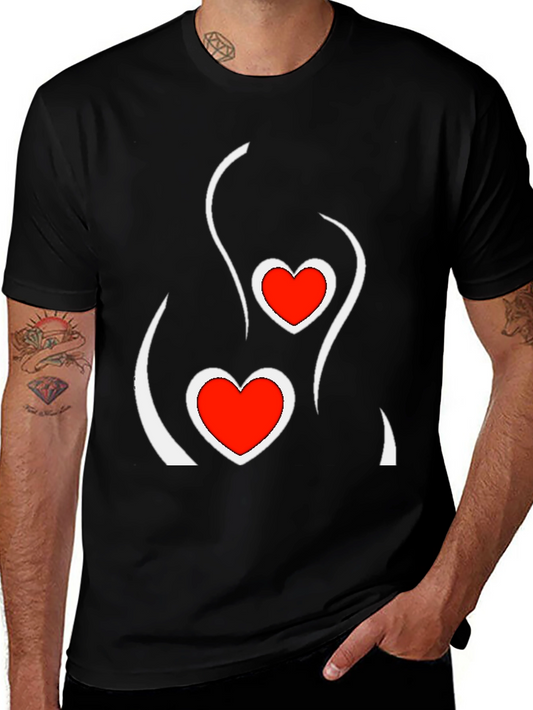 Heart Silhouette Graphic Tee - Modern Love Shirt