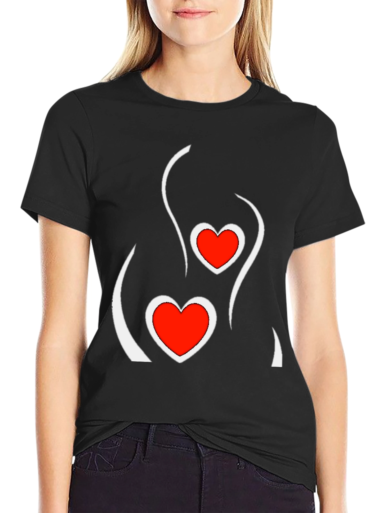 Heart Silhouette Graphic Tee - Modern Love Shirt