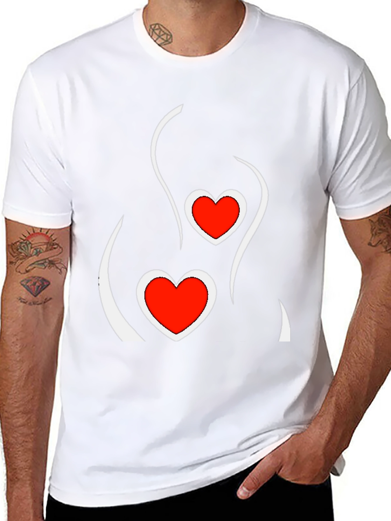 Heart Silhouette Graphic Tee - Modern Love Shirt