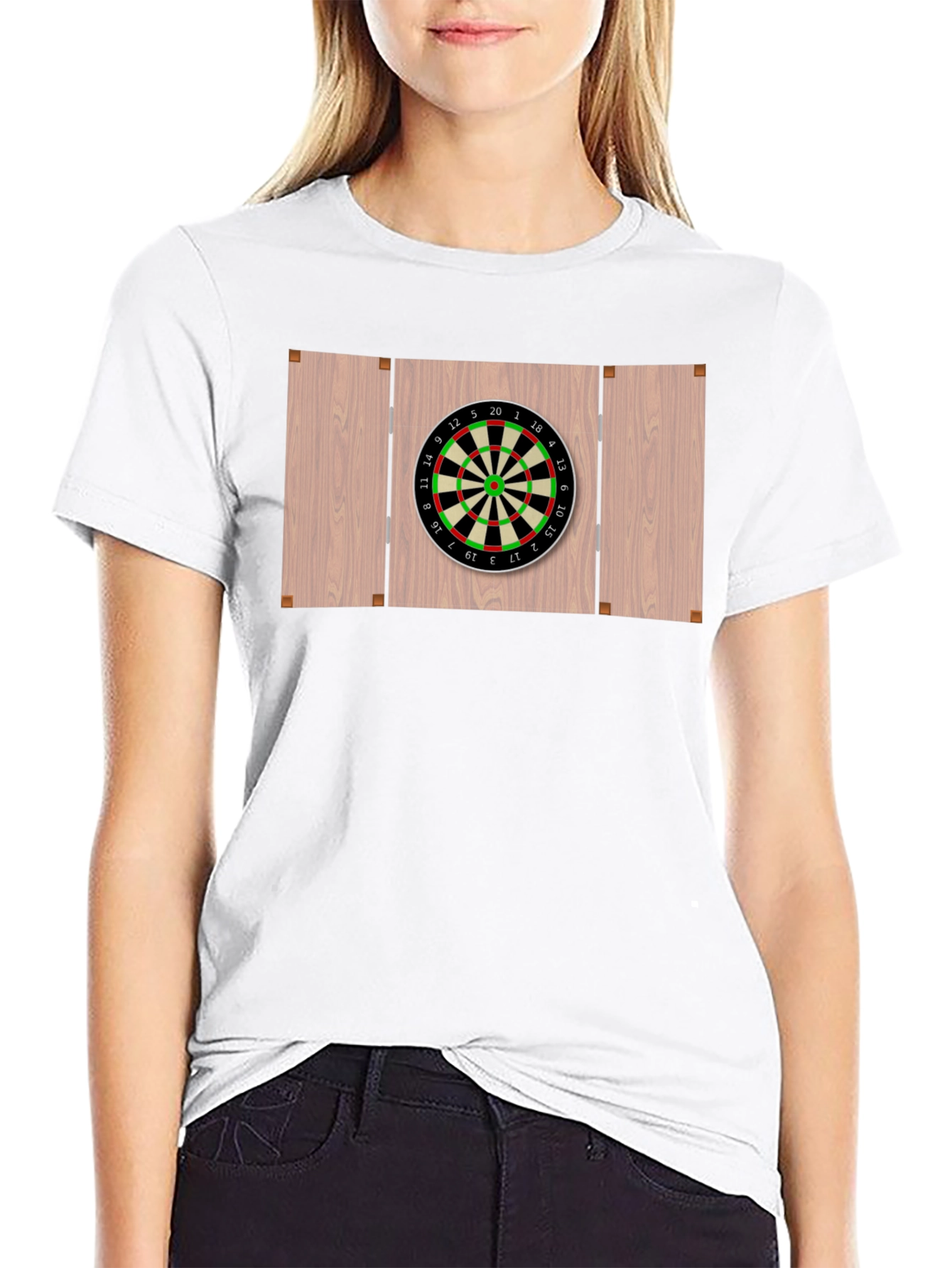 Darts Board Graphic Tee - Black Cotton Casual Wear