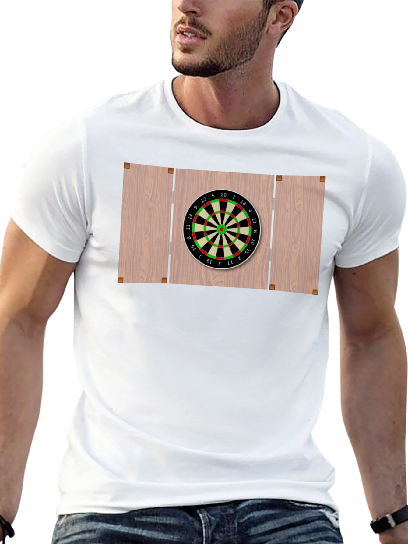 Darts Board Graphic Tee - Black Cotton Casual Wear