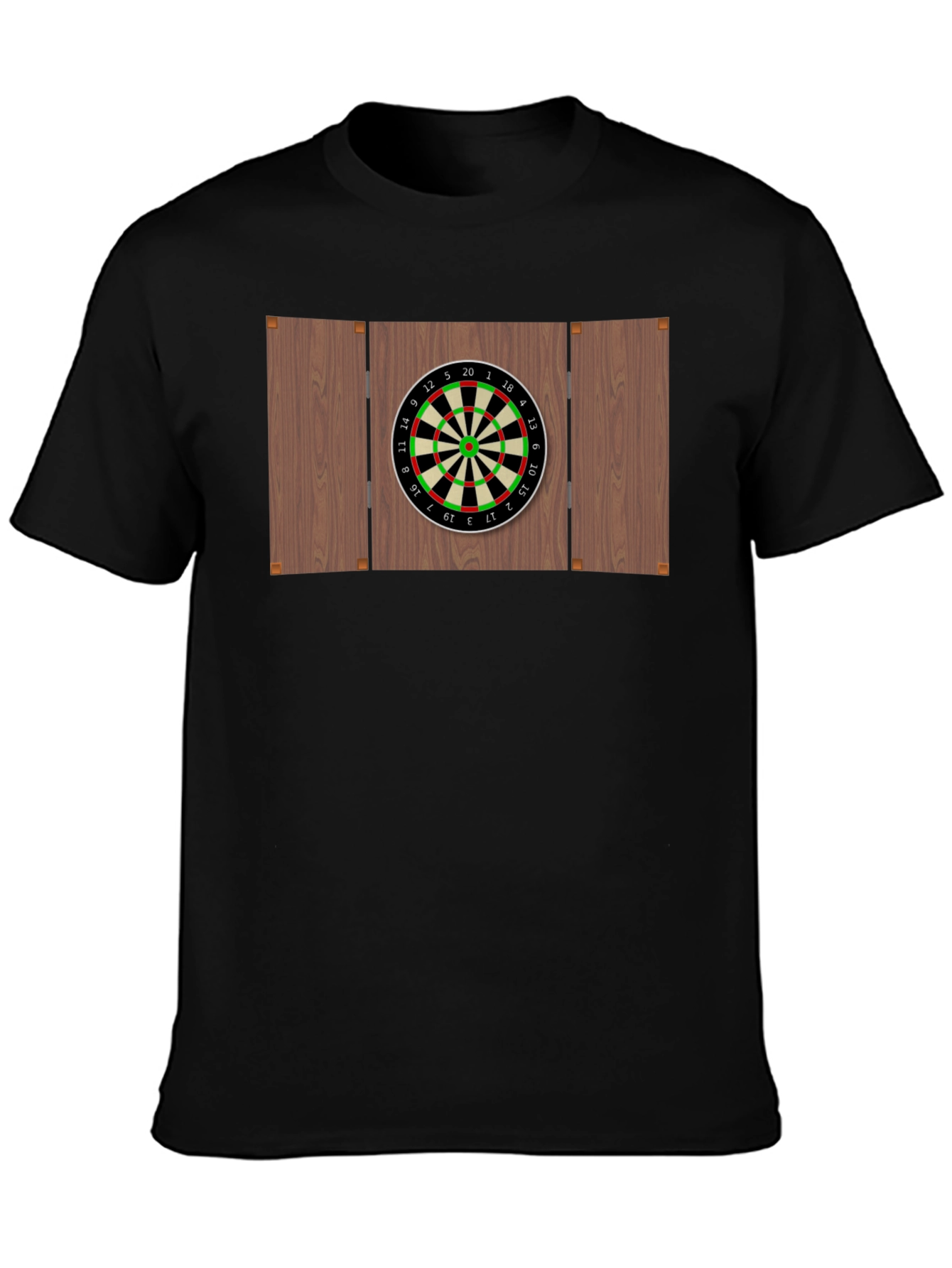 Darts Board Graphic Tee - Black Cotton Casual Wear