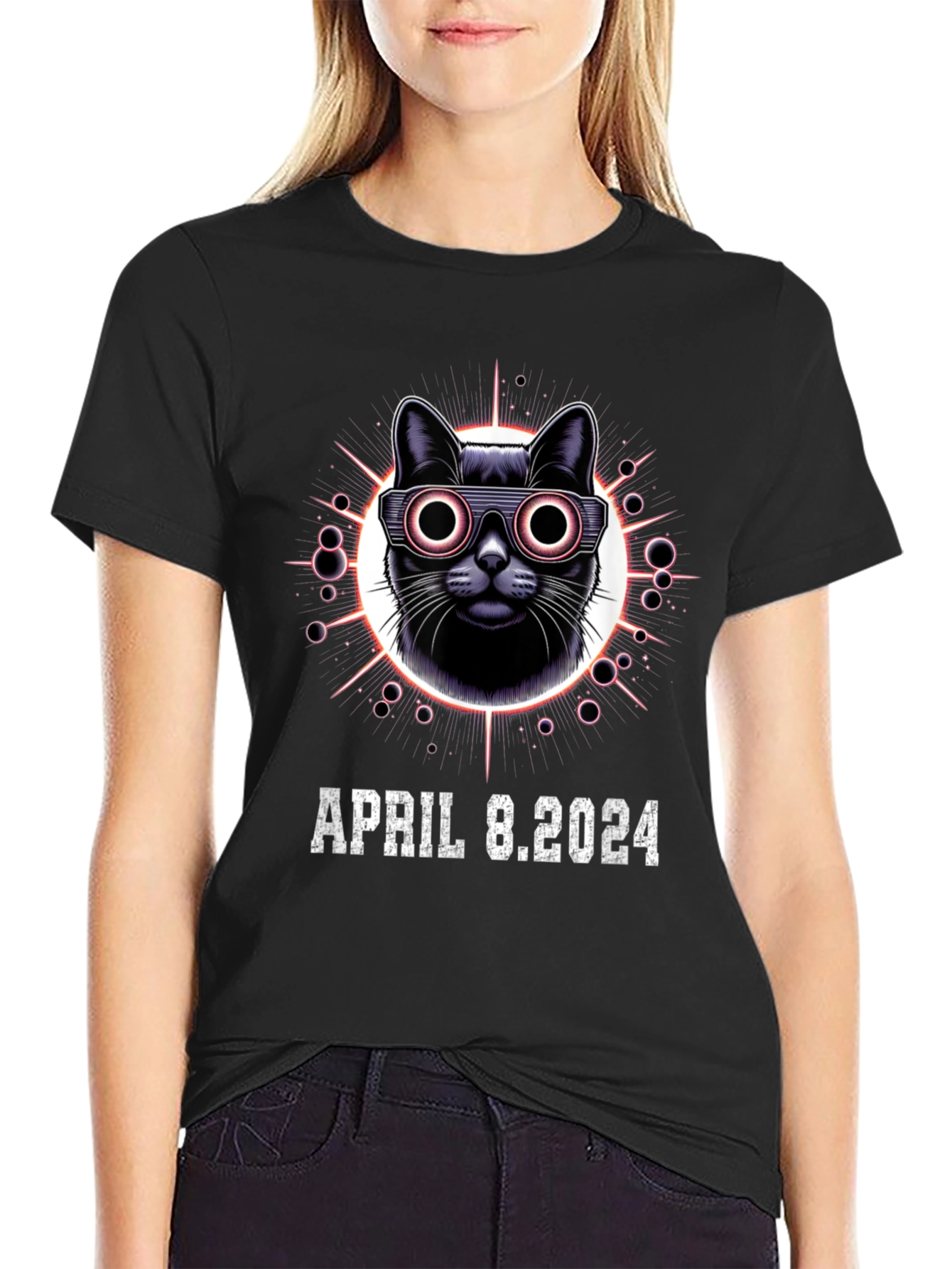 April 8 2024 Eclipse Cat T-Shirt