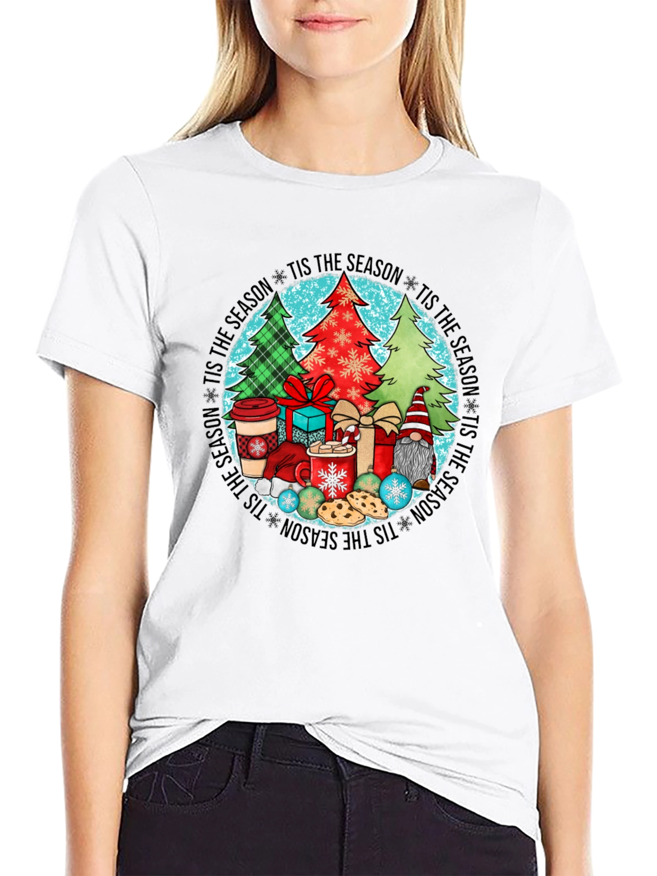 Festive Tis the Season Holiday Graphic Tee