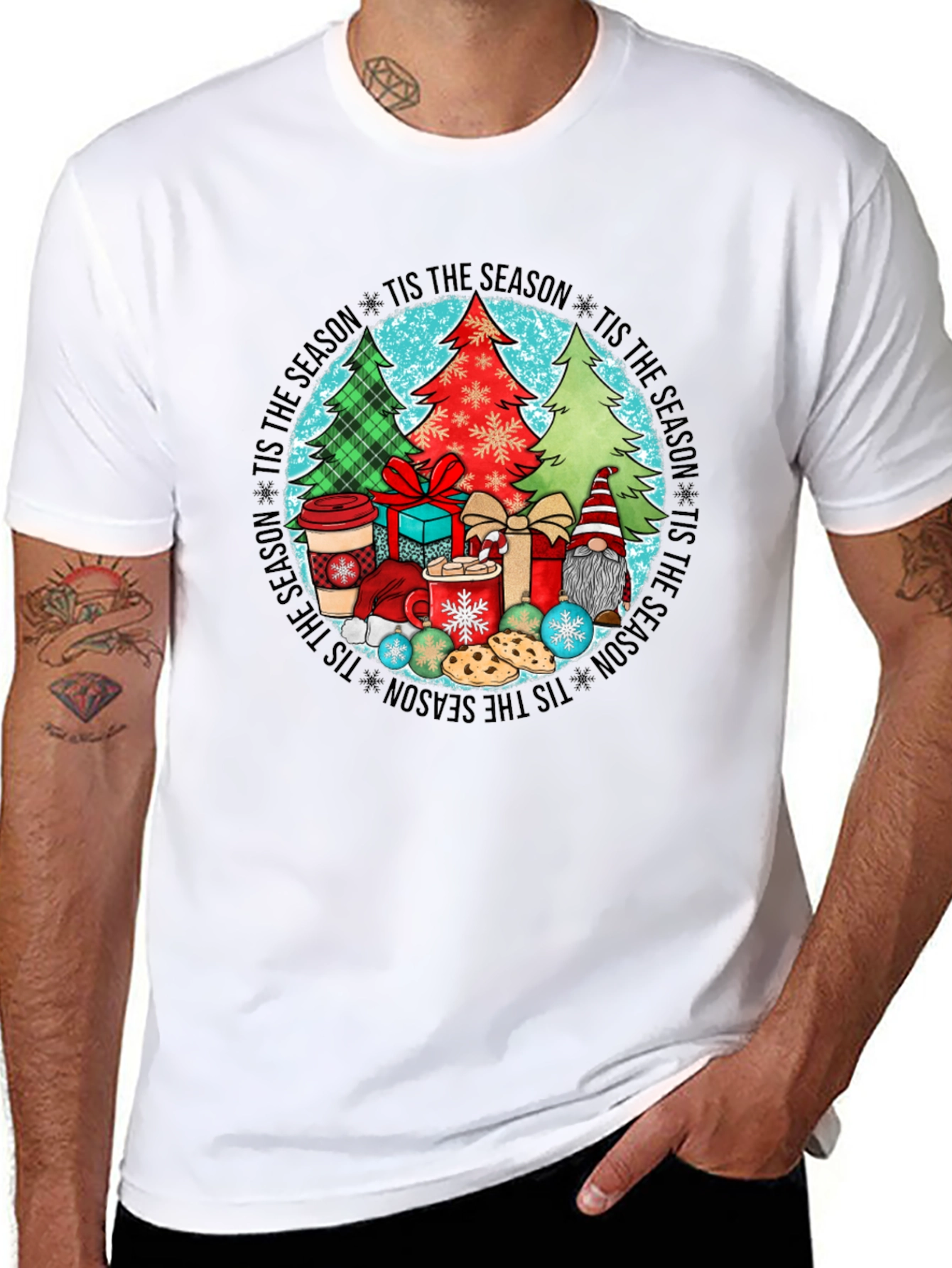 Festive Tis the Season Holiday Graphic Tee