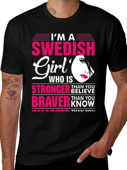 Swedish Girl Graphic Tee - Strong & Brave