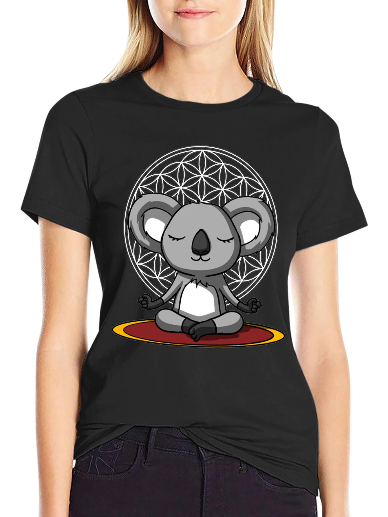 Meditating Koala Bear Graphic Tee - Zen Vibes