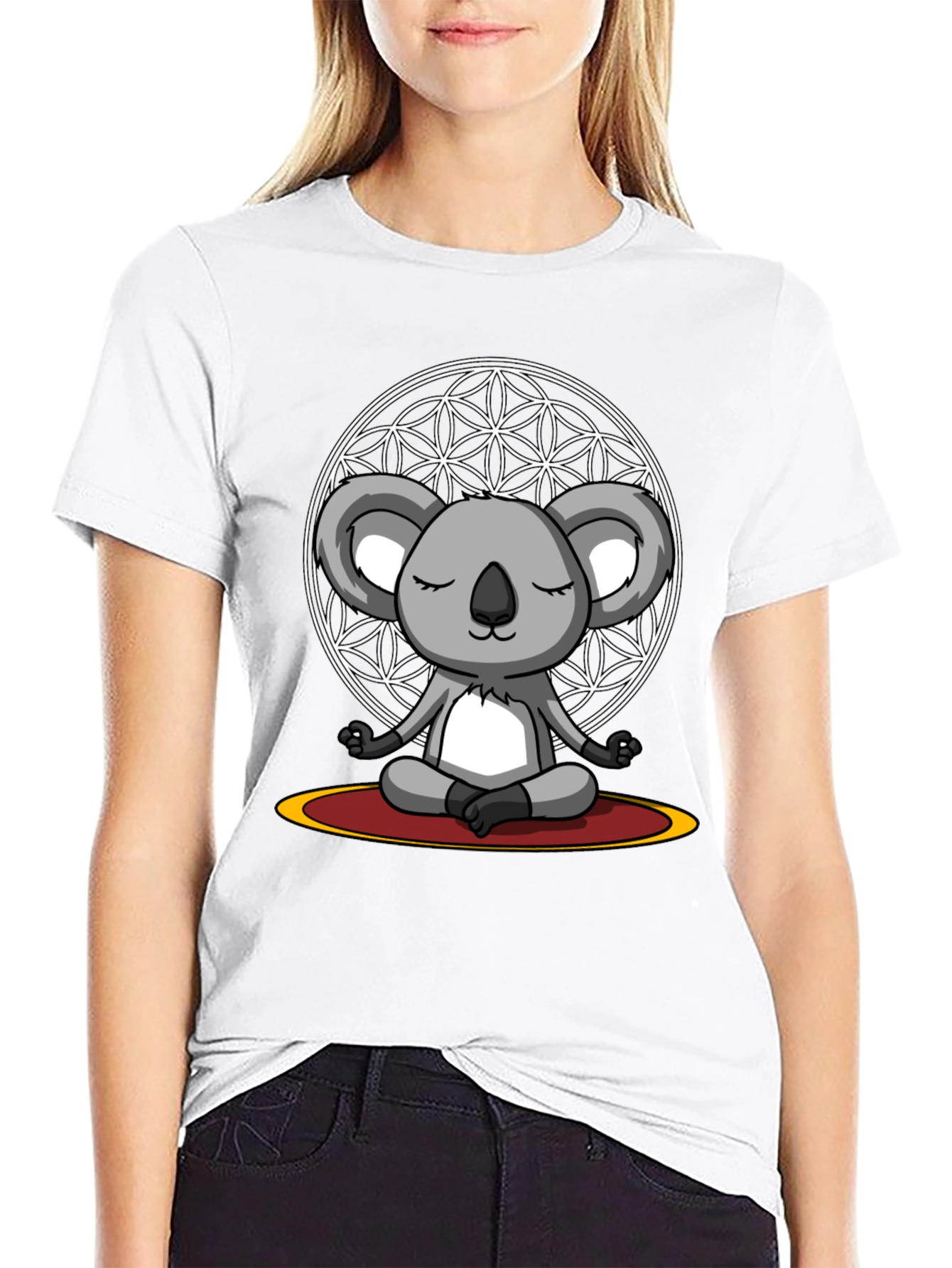 Meditating Koala Bear Graphic Tee - Zen Vibes