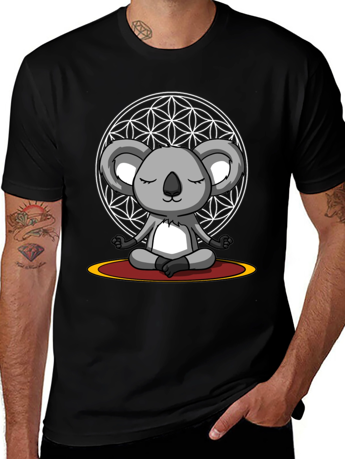 Meditating Koala Bear Graphic Tee - Zen Vibes
