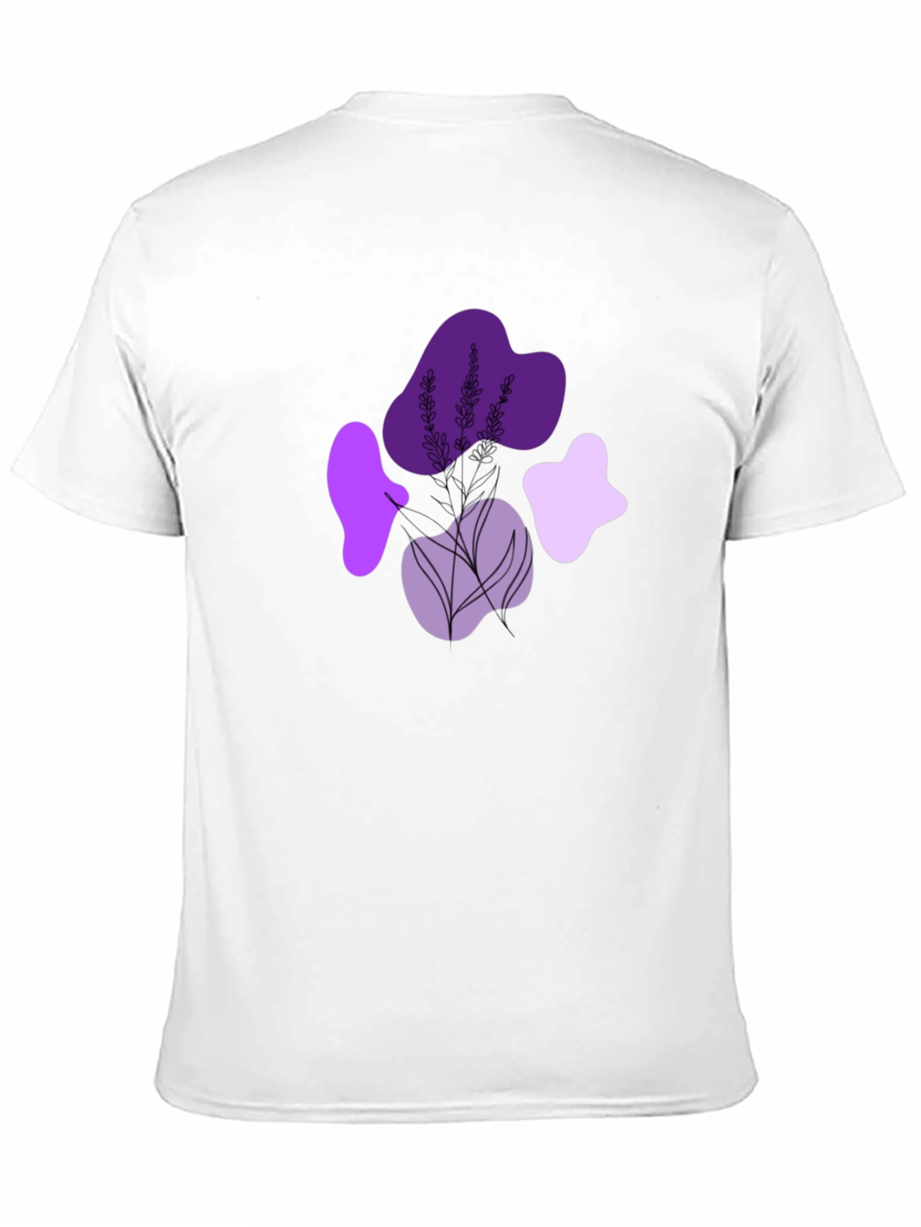 Stylish Black T-Shirt with Lavender Design