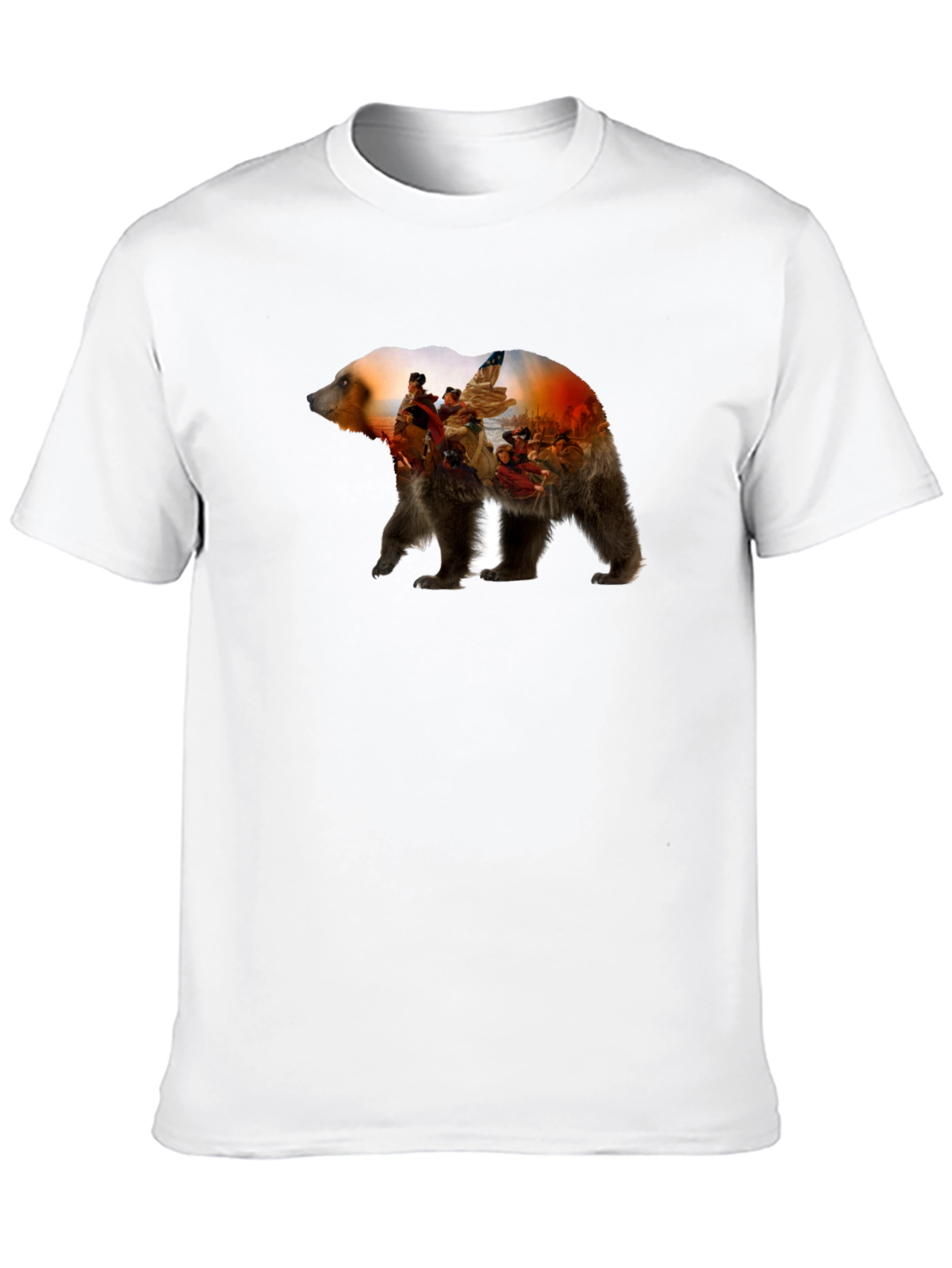 Bear Washington Crossing the Delaware Graphic T-Shirt