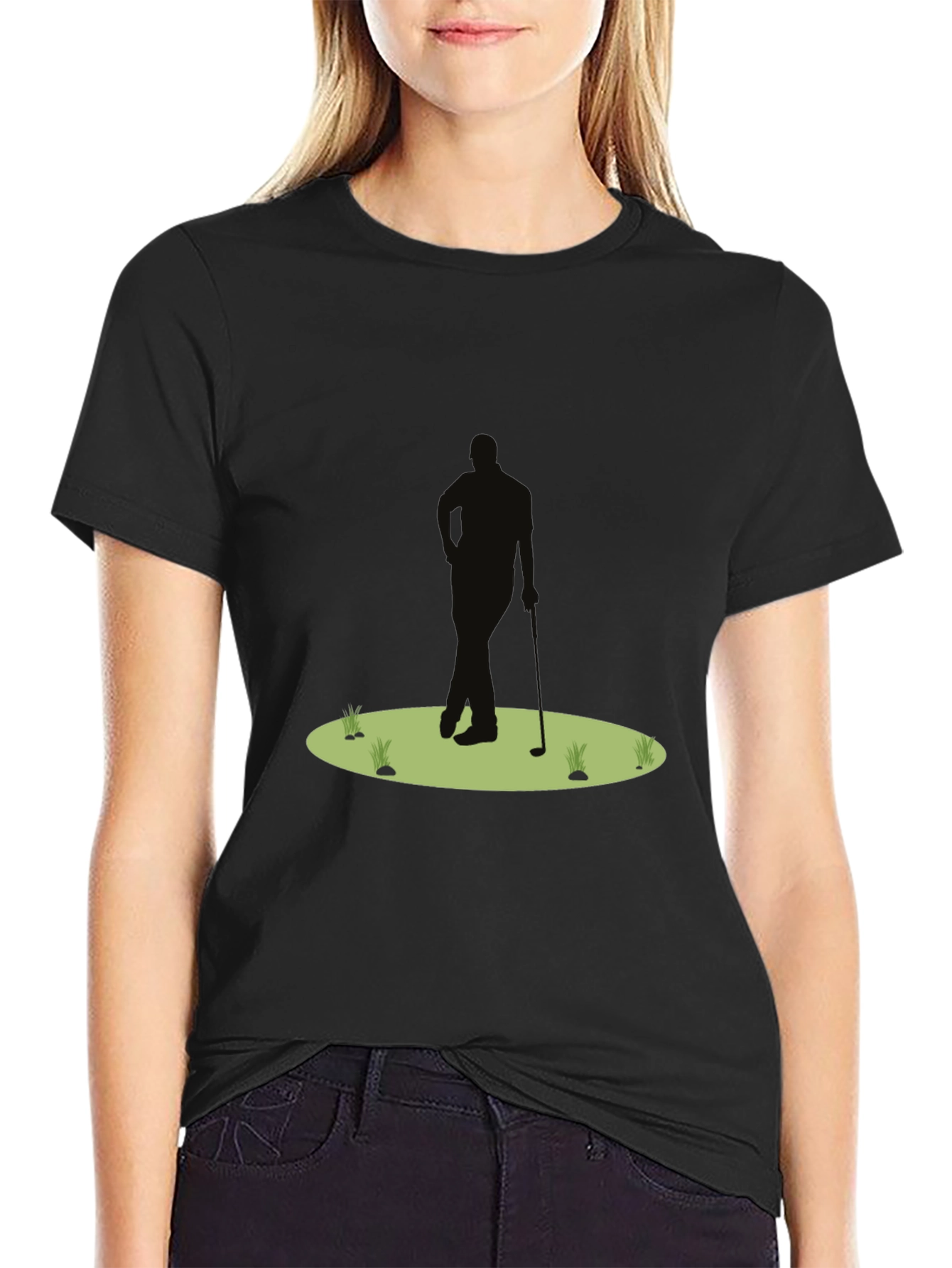 Golf Silhouette Black T-Shirt