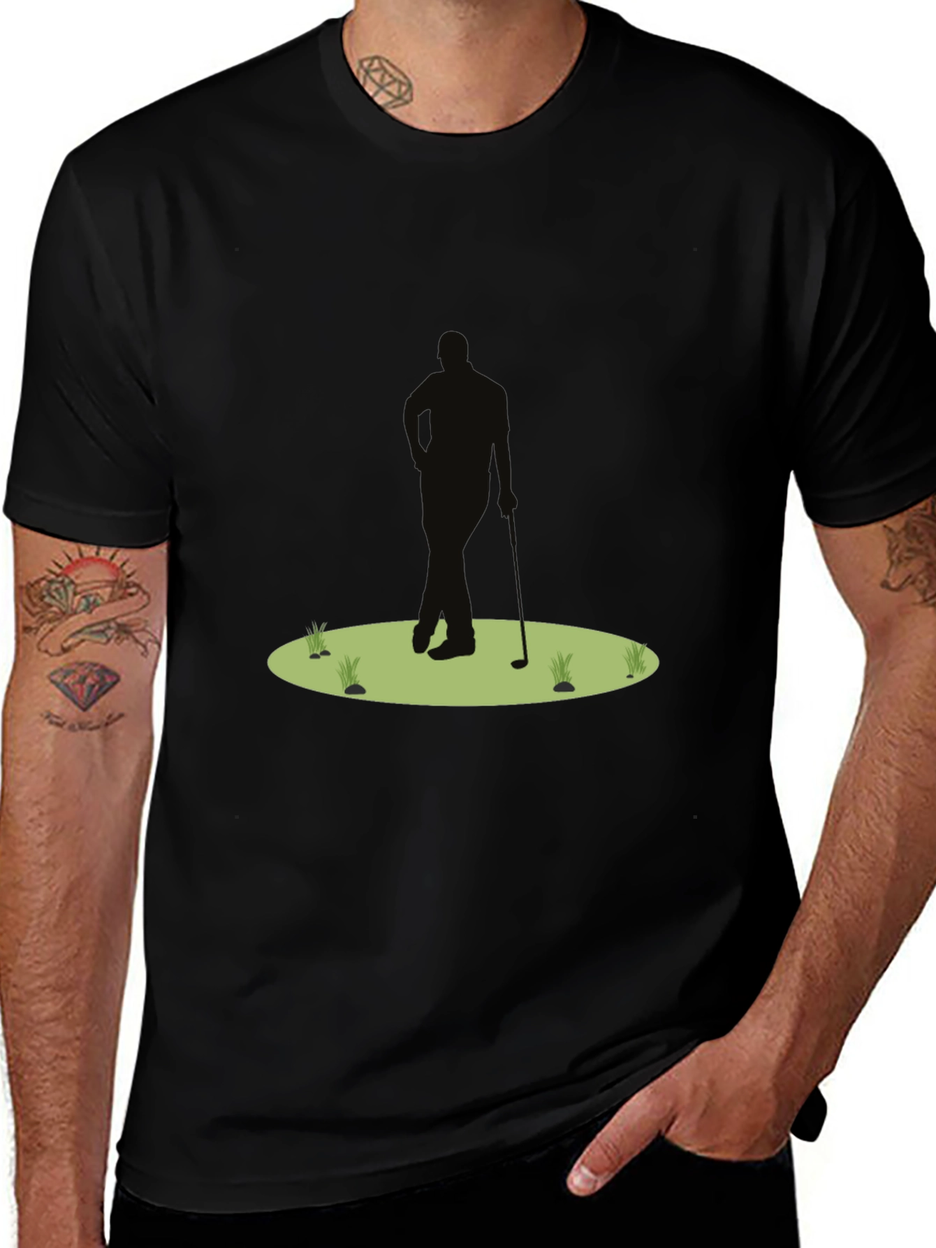Golf Silhouette Black T-Shirt