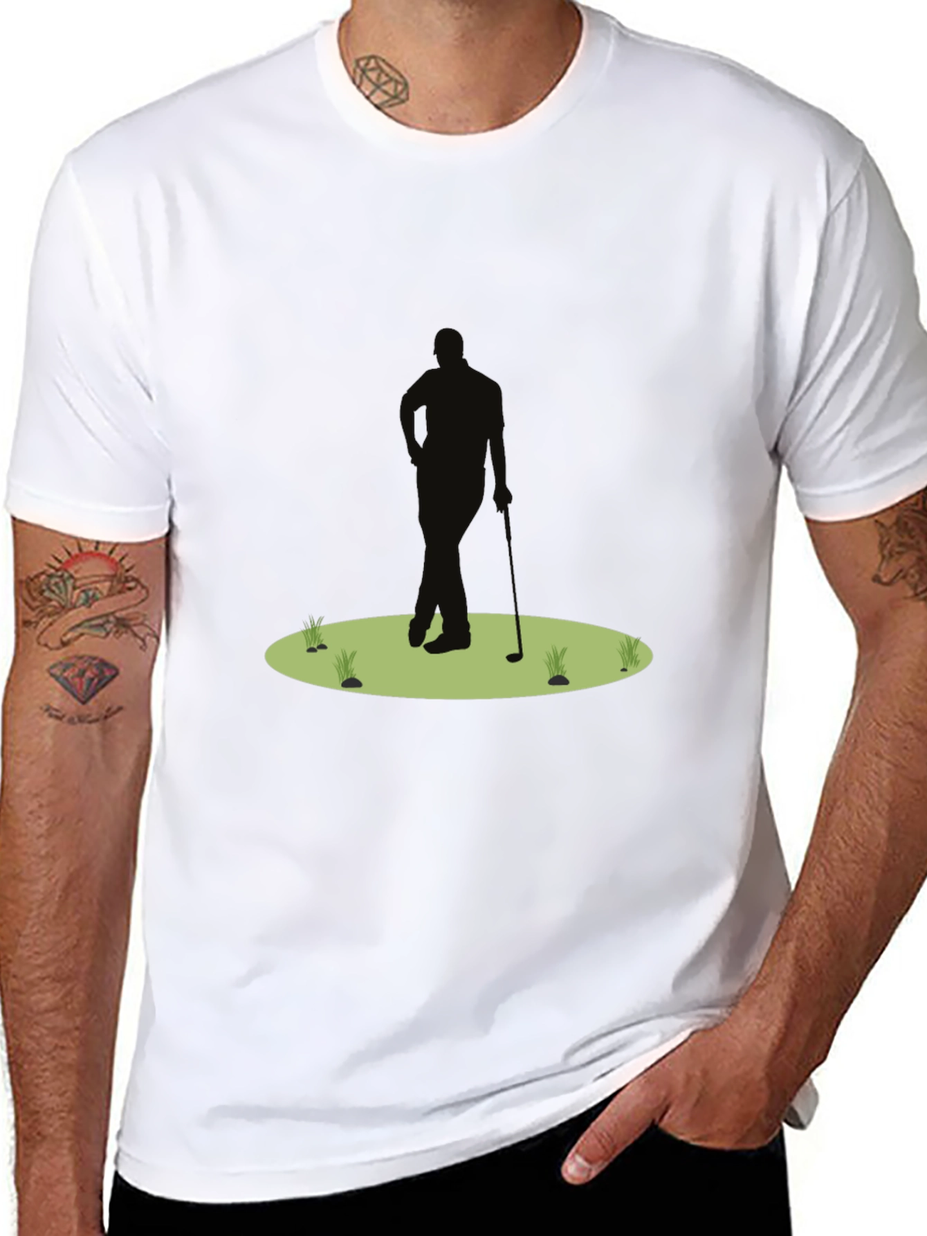 Golf Silhouette Black T-Shirt