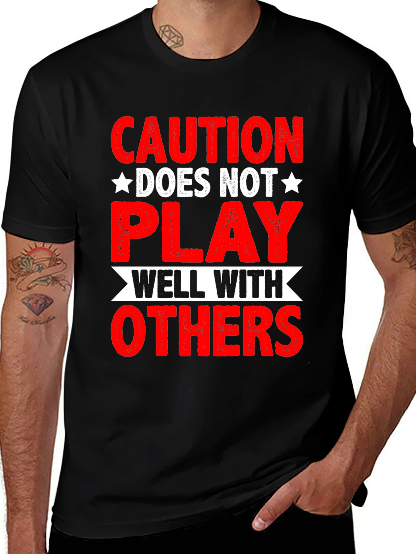 Caution: Does Not Play Well With Others Graphic Tee