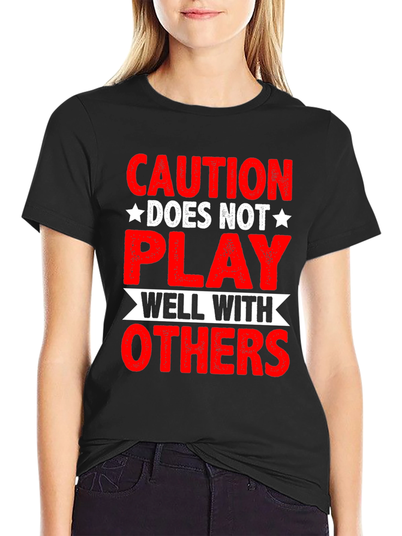 Caution: Does Not Play Well With Others Graphic Tee