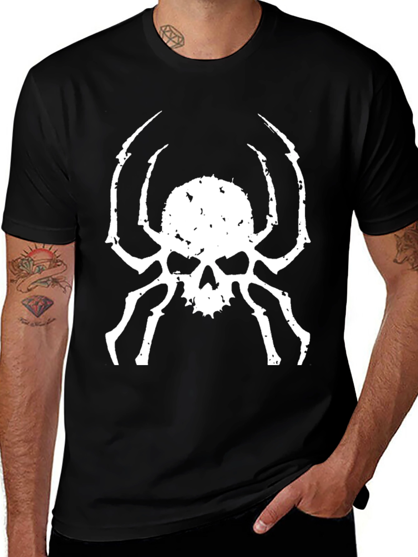 Skull Spider Graphic Tee - Mens Black T-Shirt