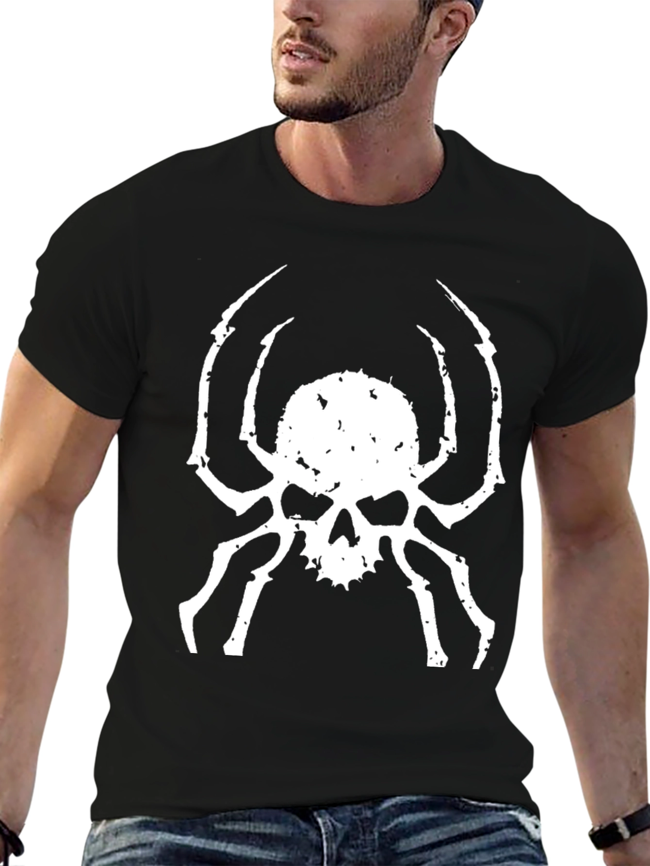 Skull Spider Graphic Tee - Mens Black T-Shirt